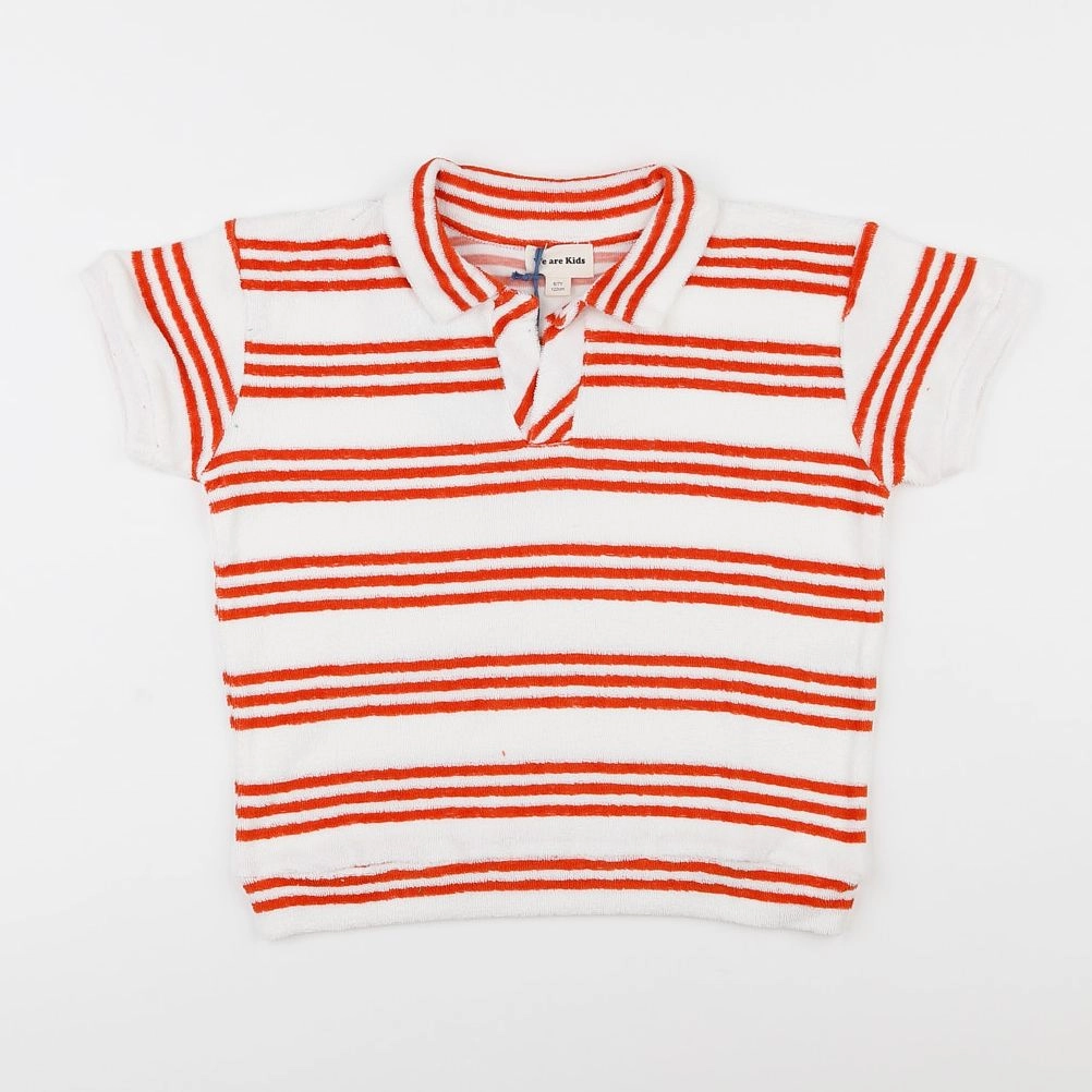 We are kids - Polo Leonard Terry Red Sporty Stripes - 6/7 ans