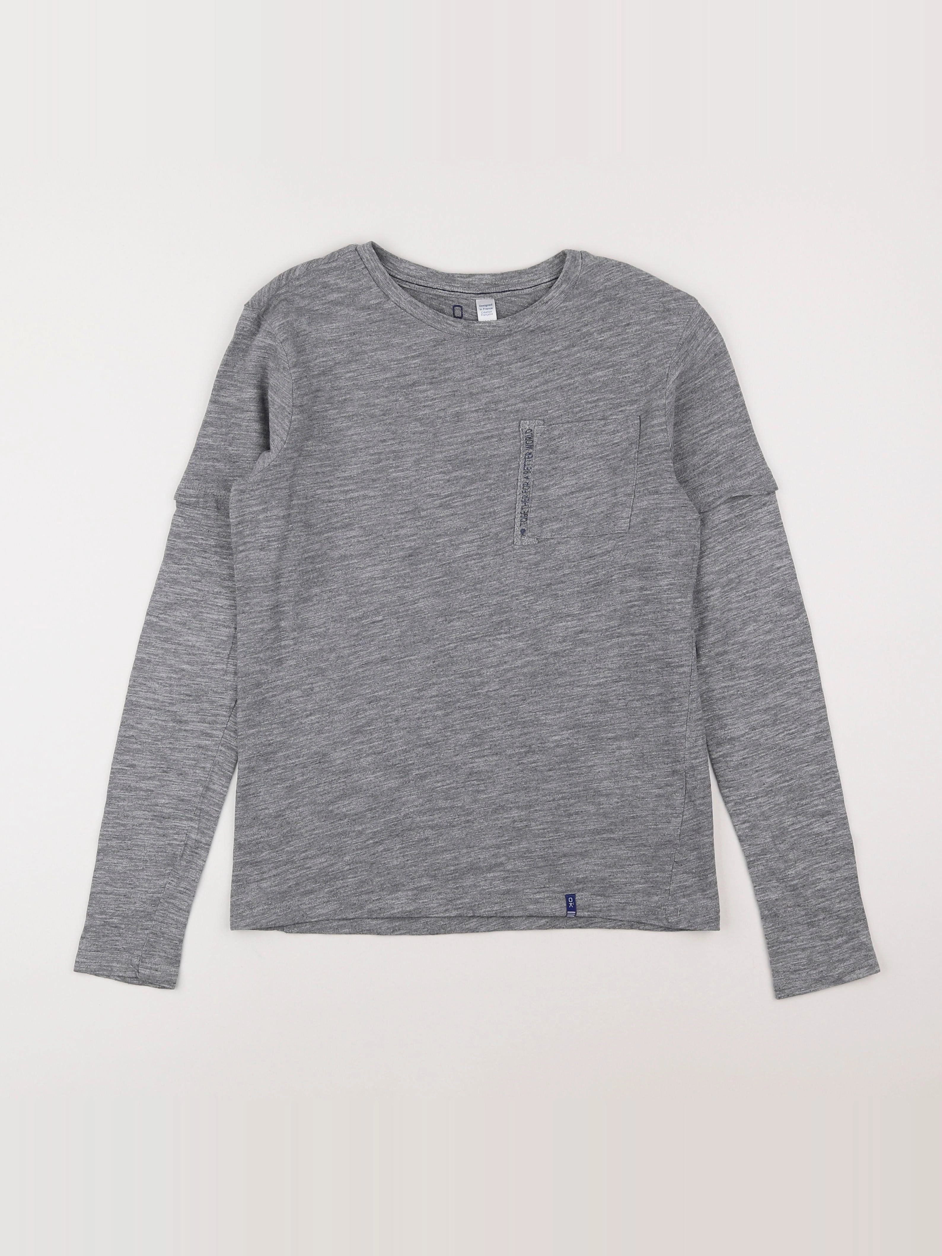 Okaidi - tee-shirt gris - 12 ans