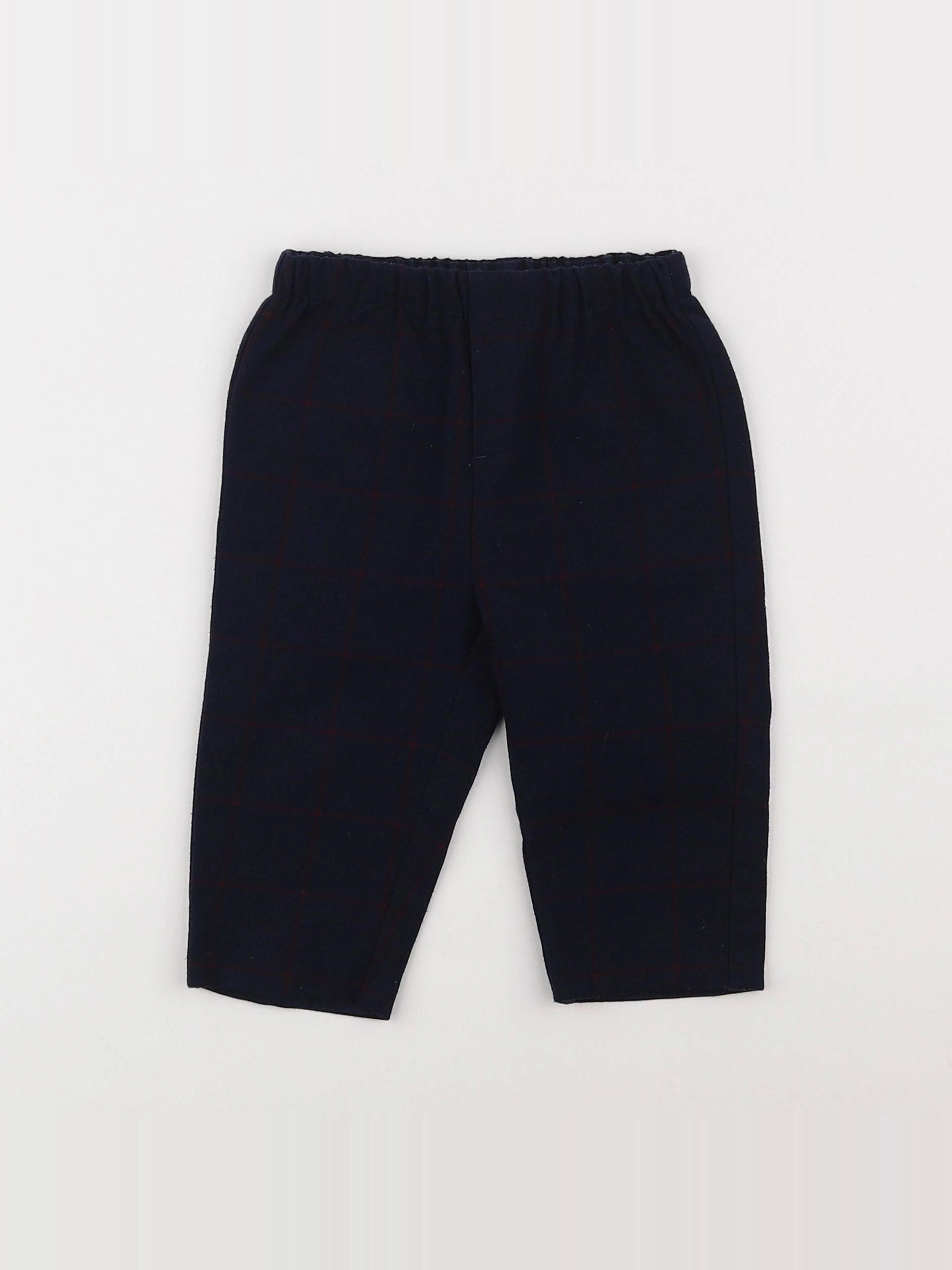 Jacadi - pantalon doublé bleu - 12 mois