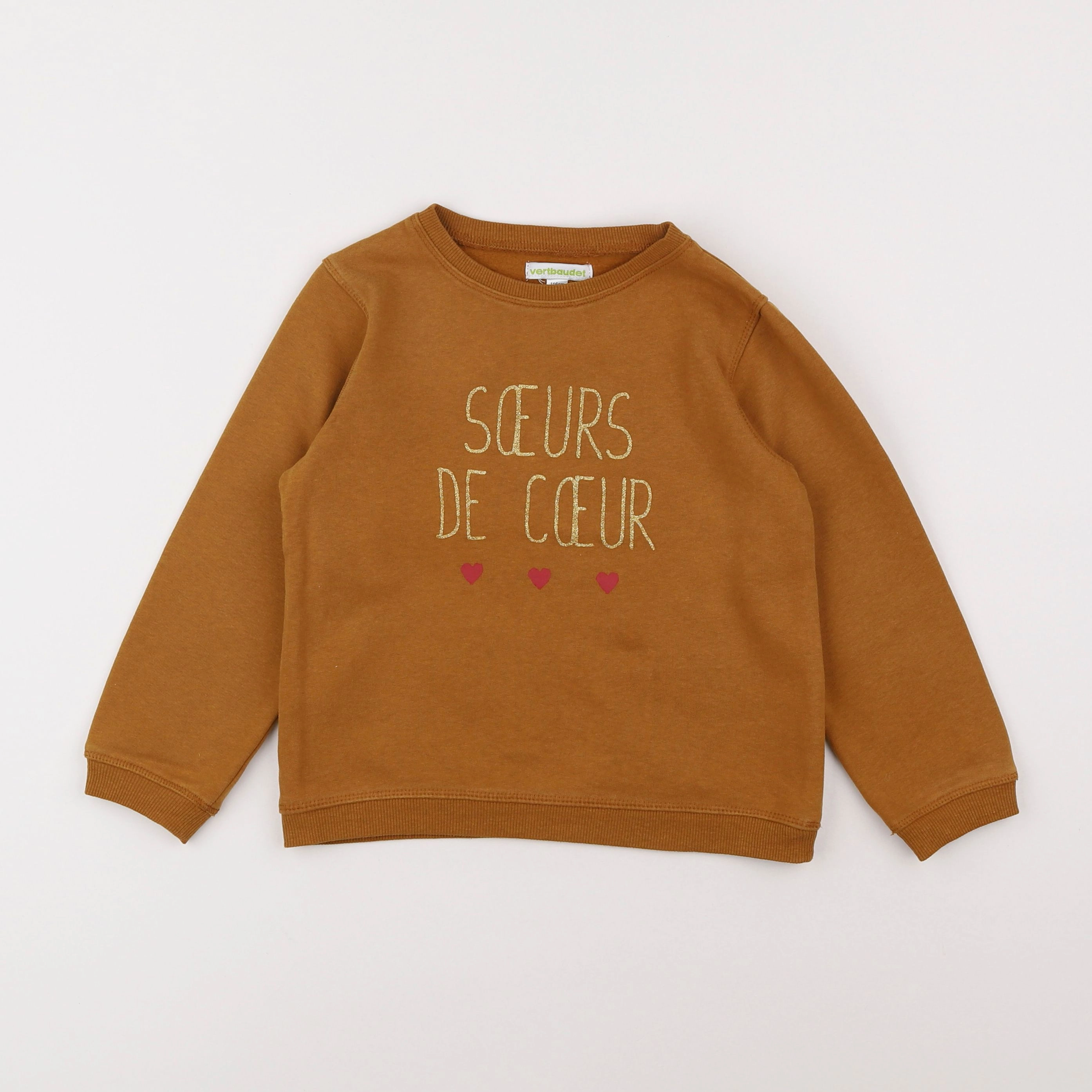 Vertbaudet - sweat marron - 6 ans