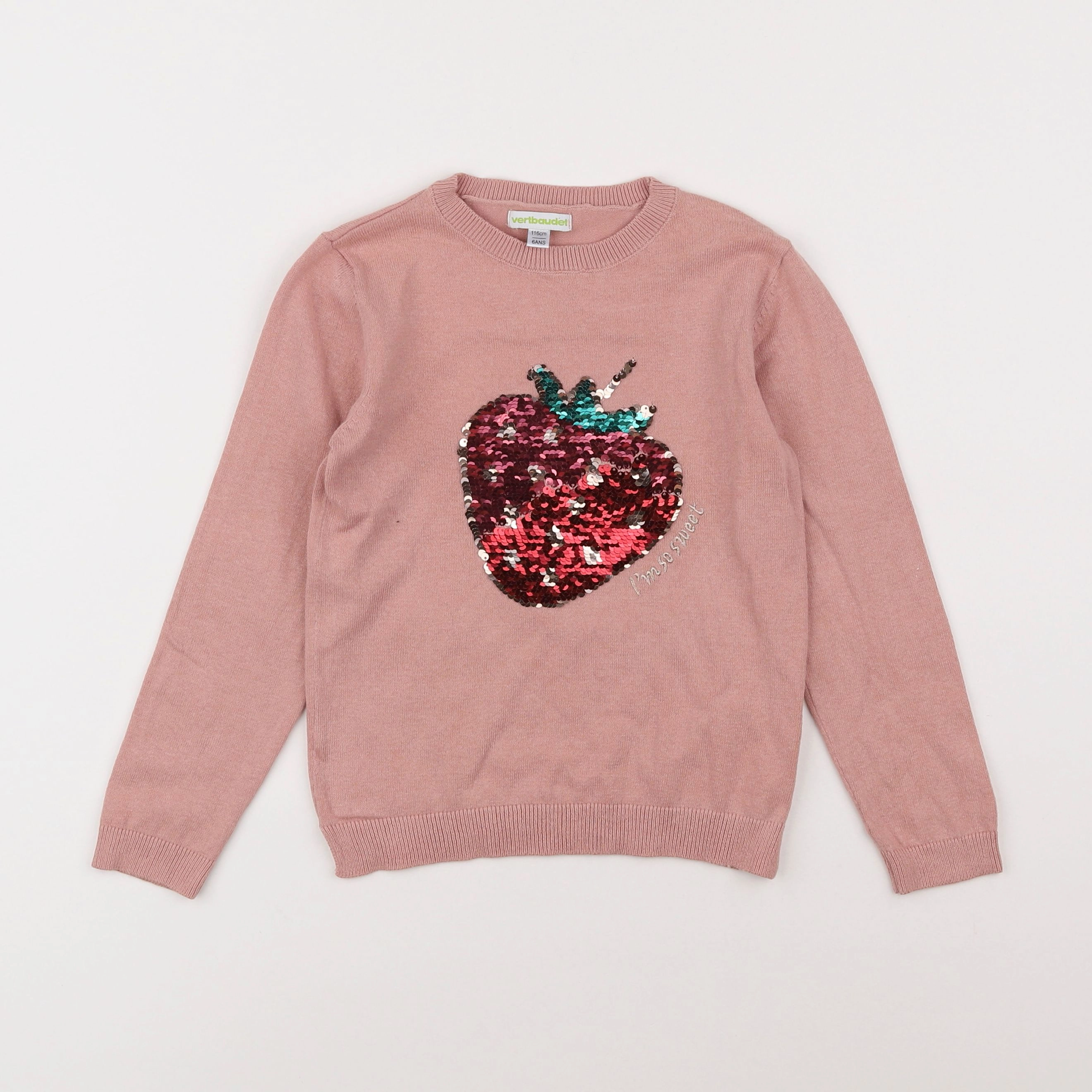 Vertbaudet - pull rose - 6 ans