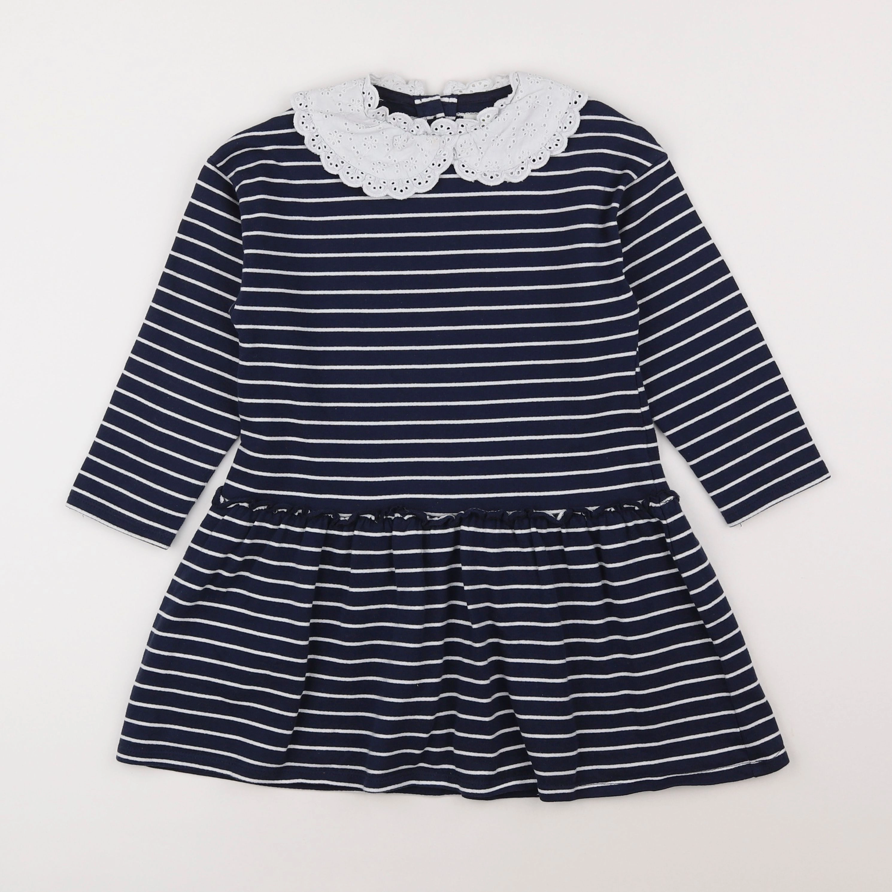 Vertbaudet - robe bleu, blanc - 6 ans