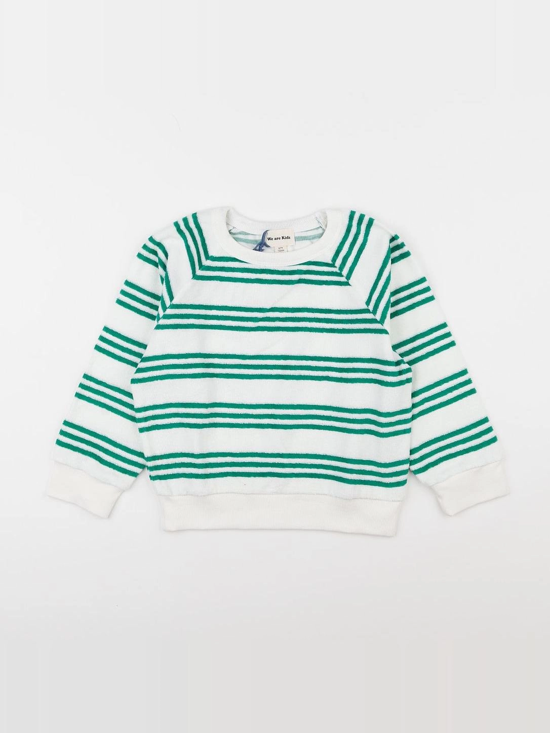 We are kids - Sweat Henri Terry Green Sporty Stripes - 12/13 ans