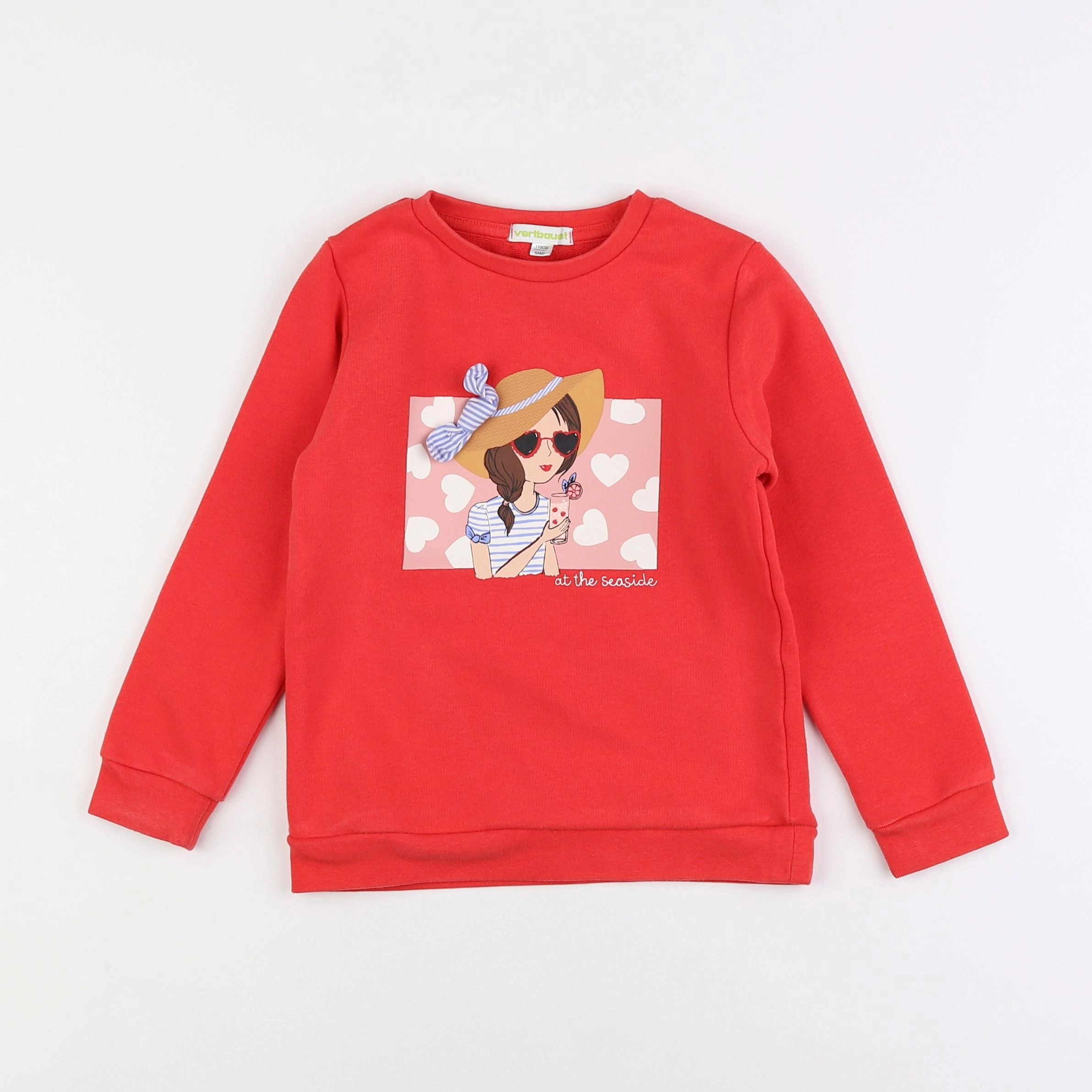 Vertbaudet - sweat rouge - 5 ans