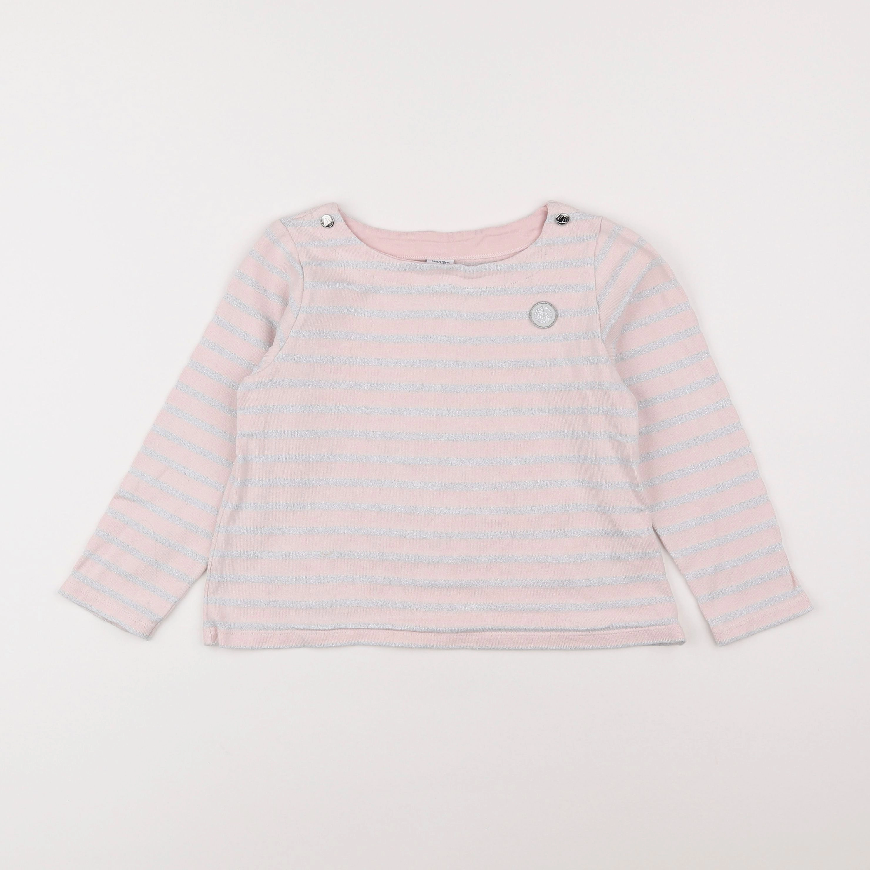 Petit Bateau - sweat rose, argent - 8 ans