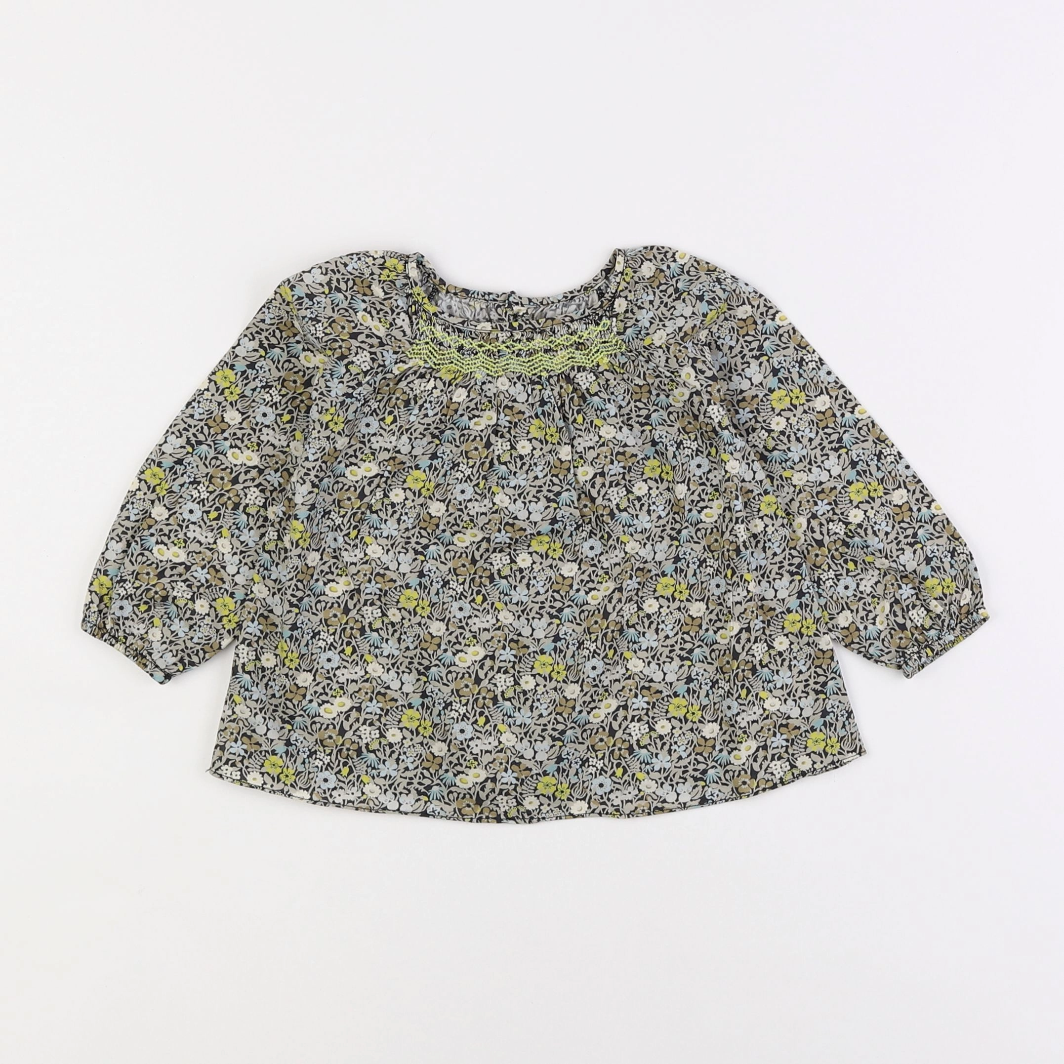Jacadi - blouse liberty vert - 12 mois
