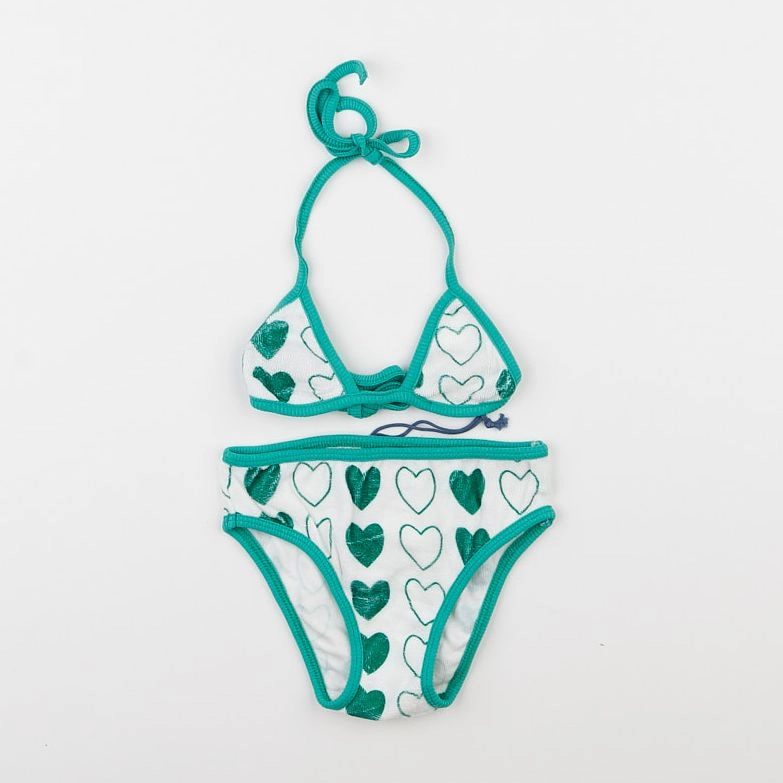 We are kids - Maillot 2 Pieces Terry Bonnie Green Hearts - 8/9 ans