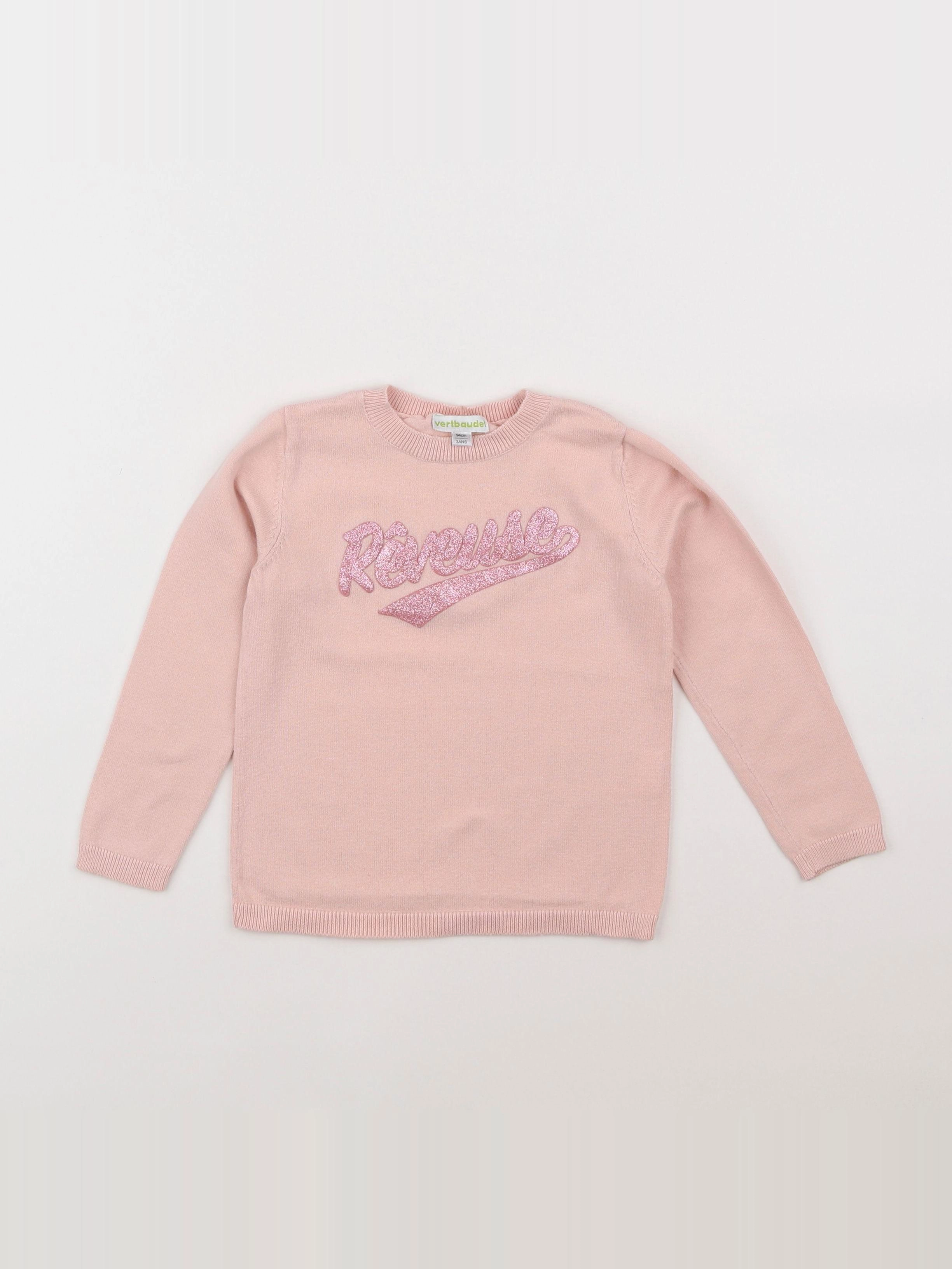 Vertbaudet - pull rose - 3 ans