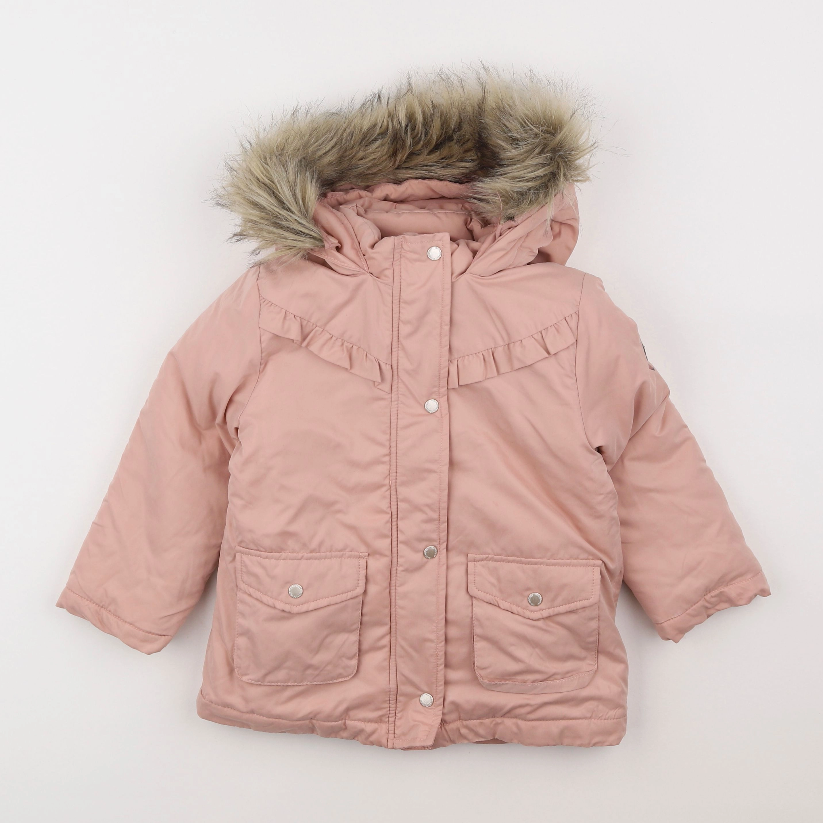 Vertbaudet - manteau doublure amovible rose - 4 ans