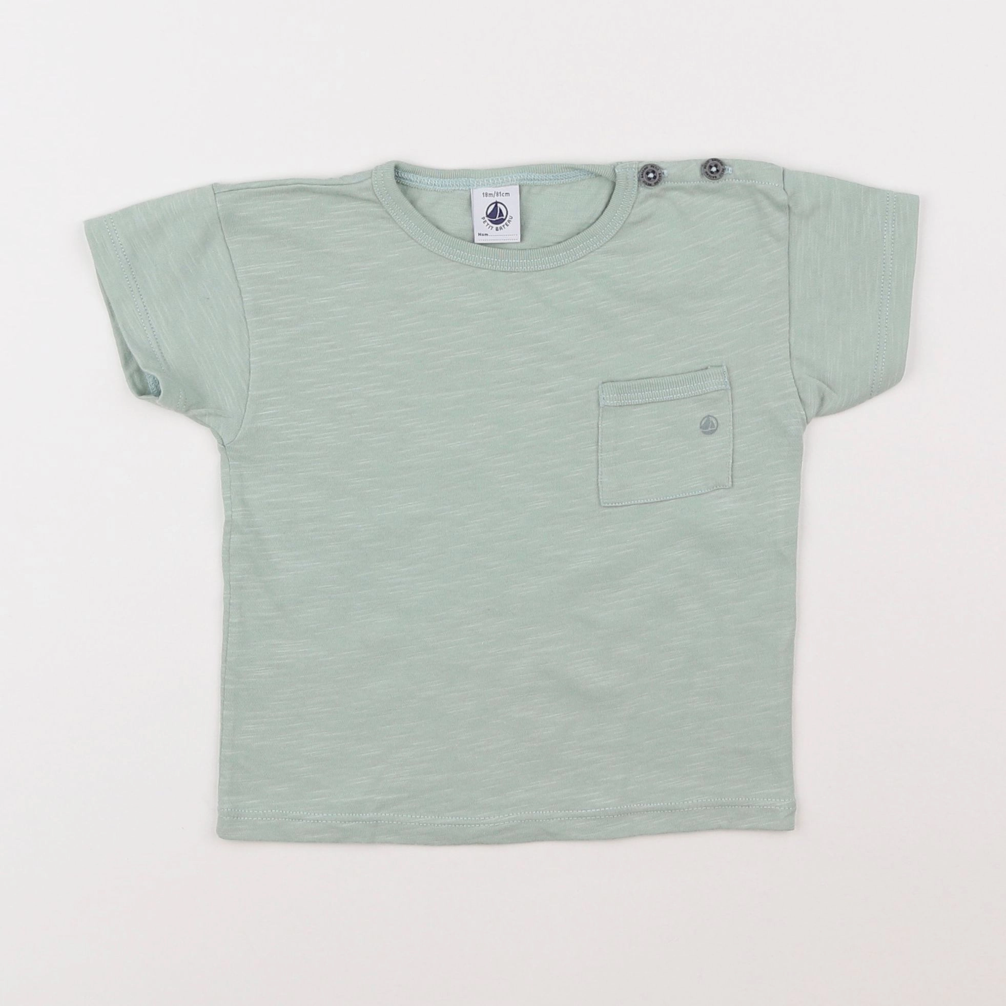 Petit Bateau - tee-shirt vert - 18 mois