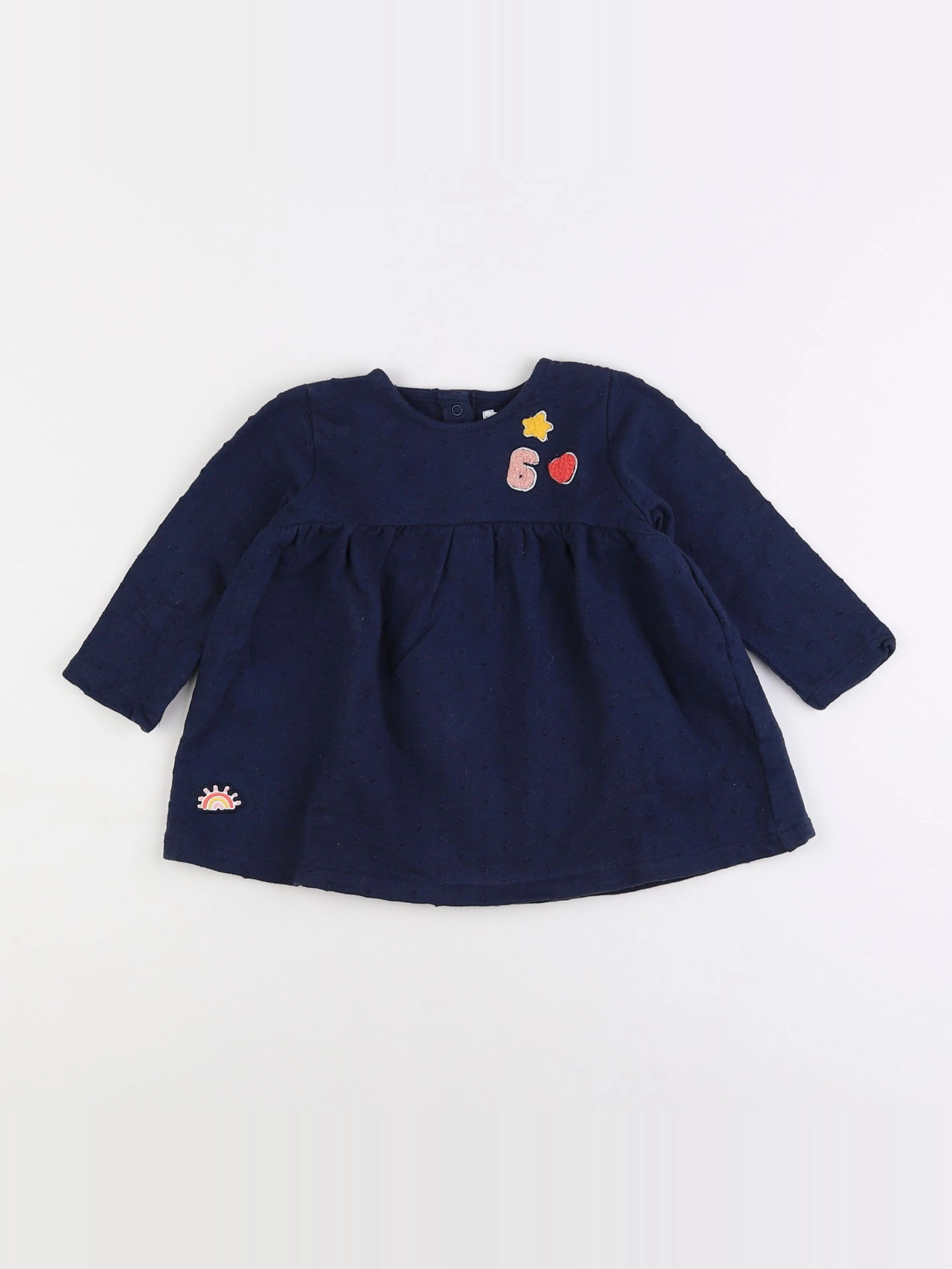 Vertbaudet - robe bleu - 12 mois