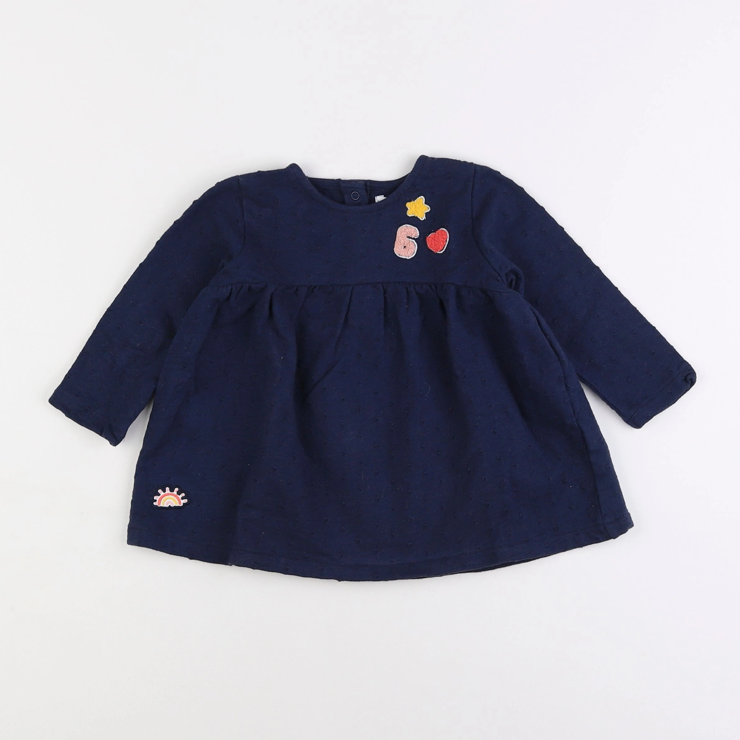 Vertbaudet - robe bleu - 12 mois