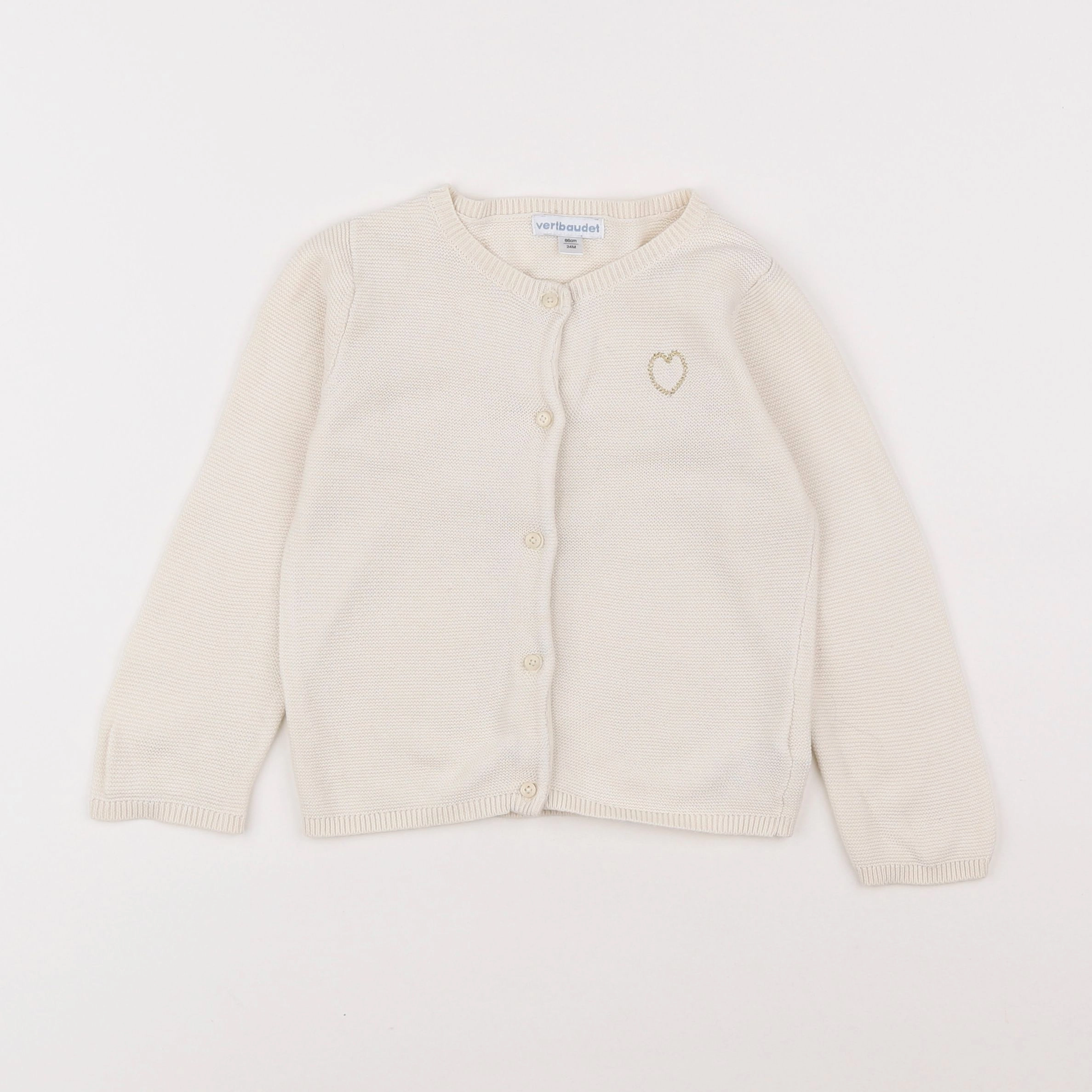 Vertbaudet - gilet blanc - 2 ans