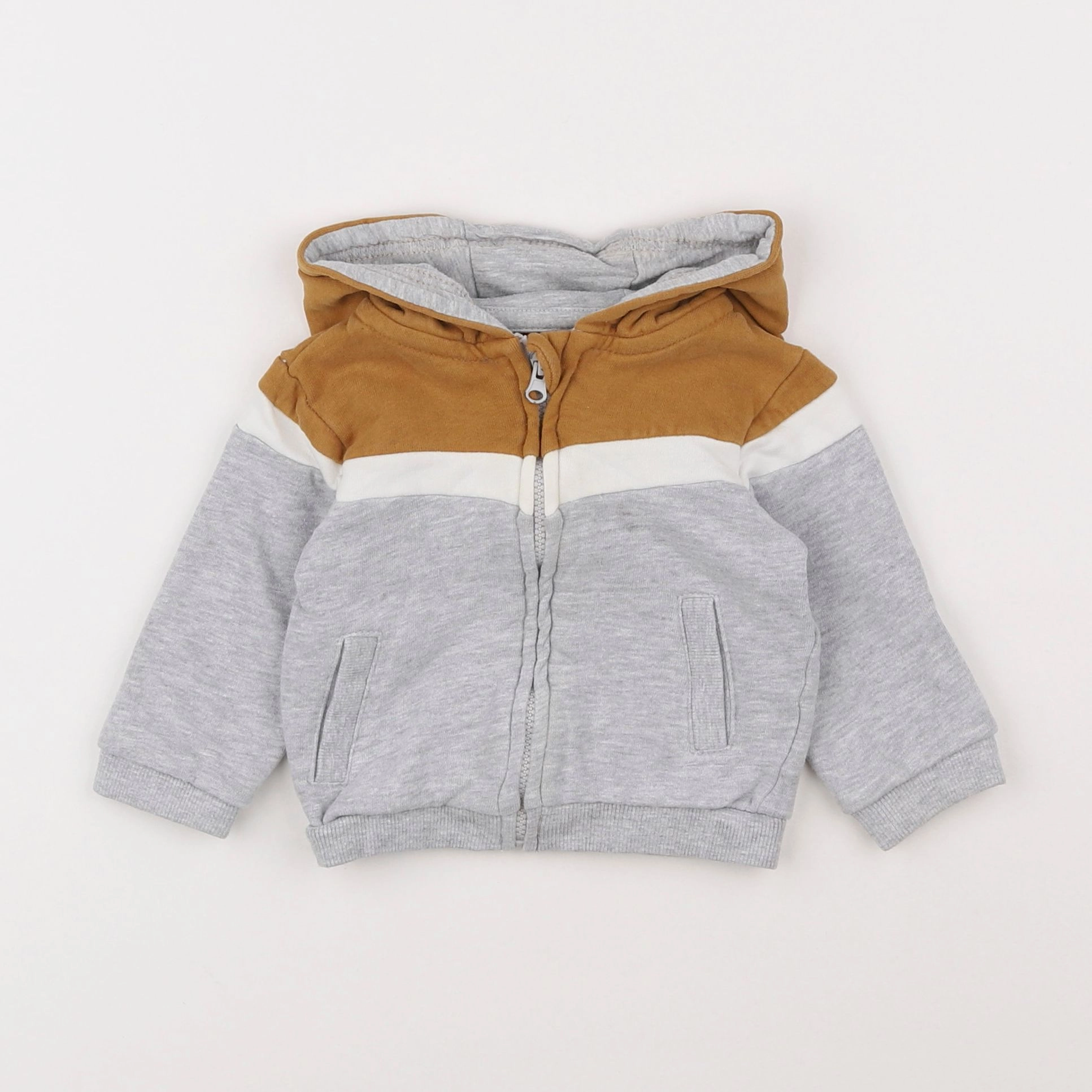 Vertbaudet - sweat gris - 12 mois