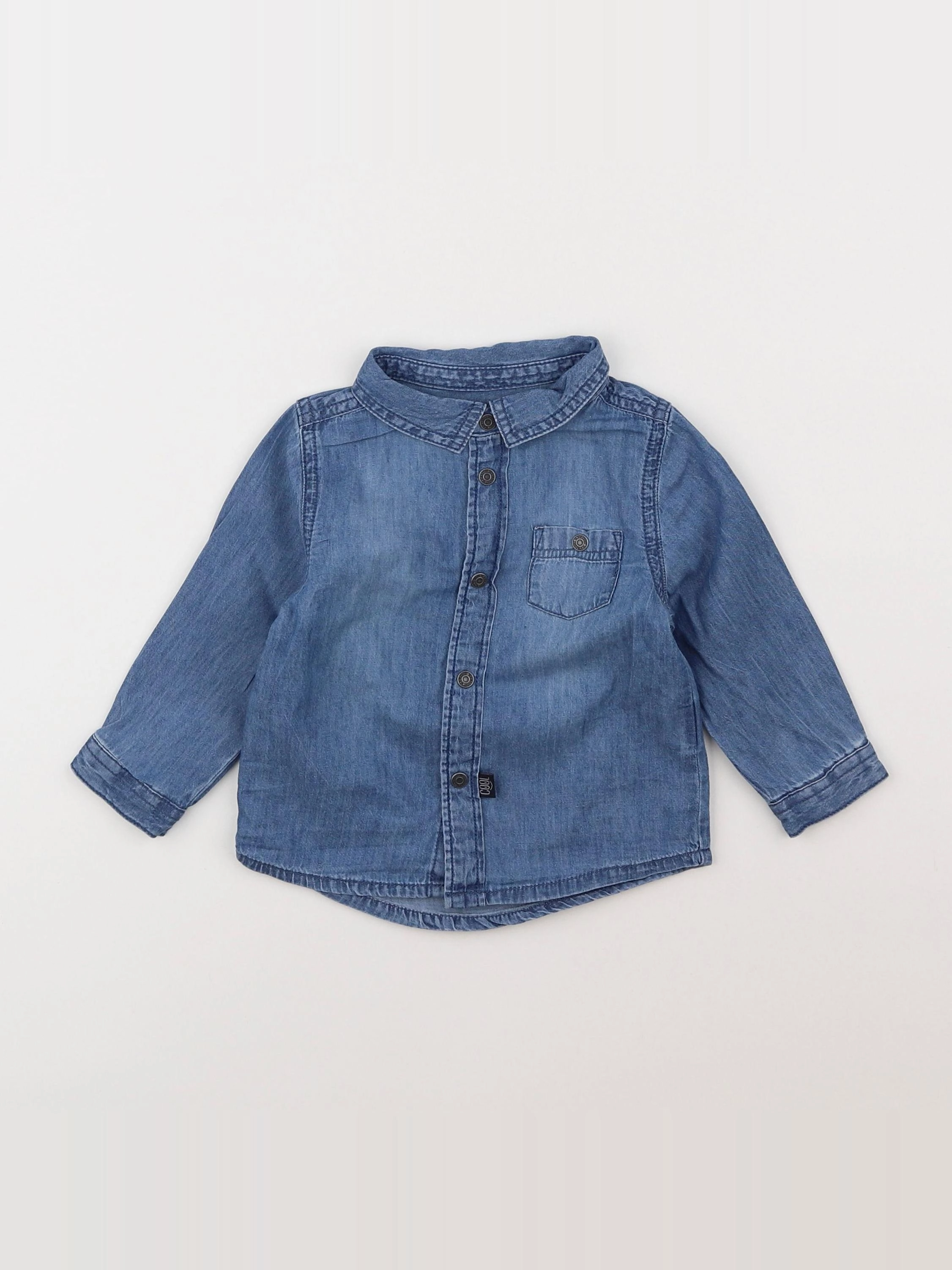 Vertbaudet - chemise bleu - 12 mois