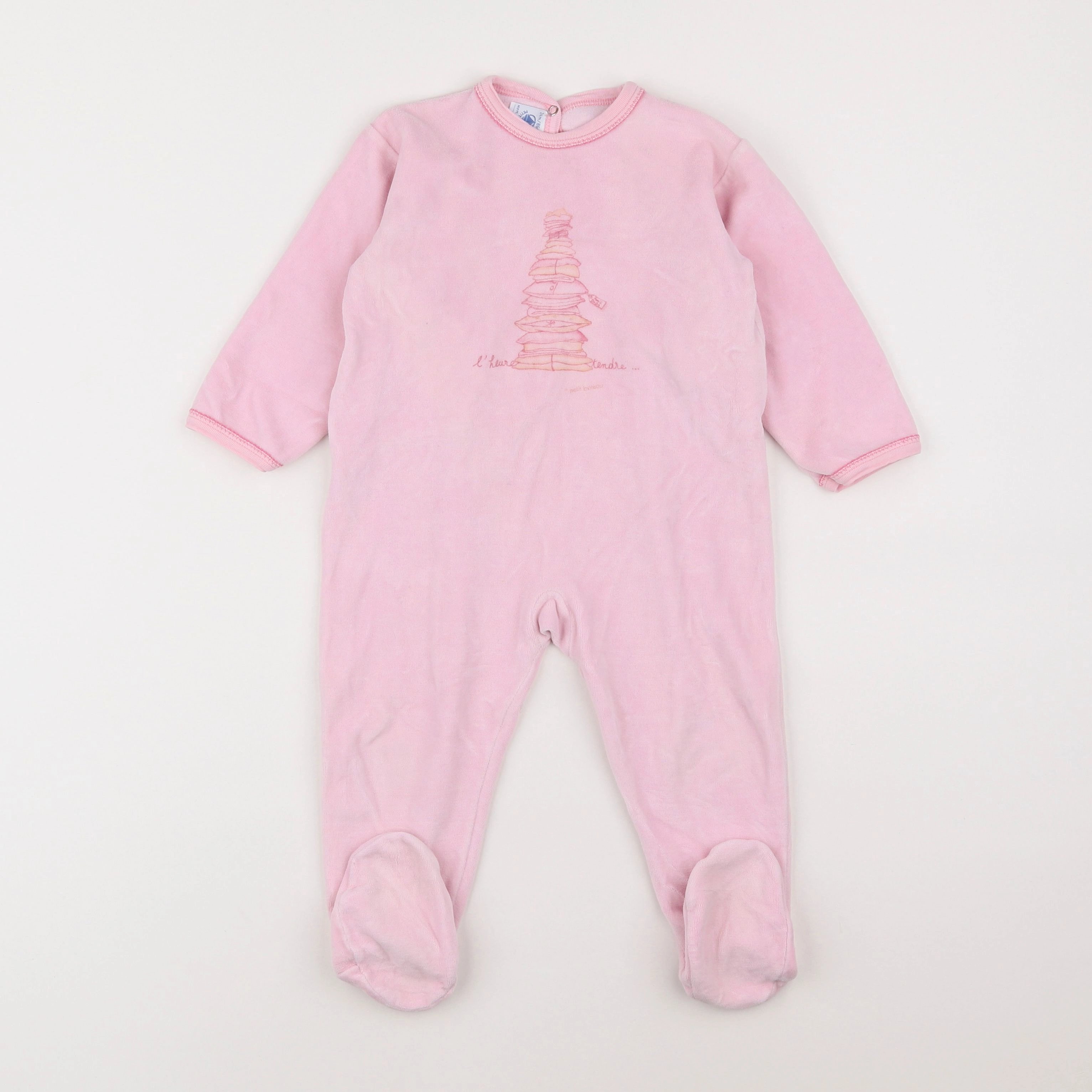 Petit Bateau - pyjama velours rose - 2 ans