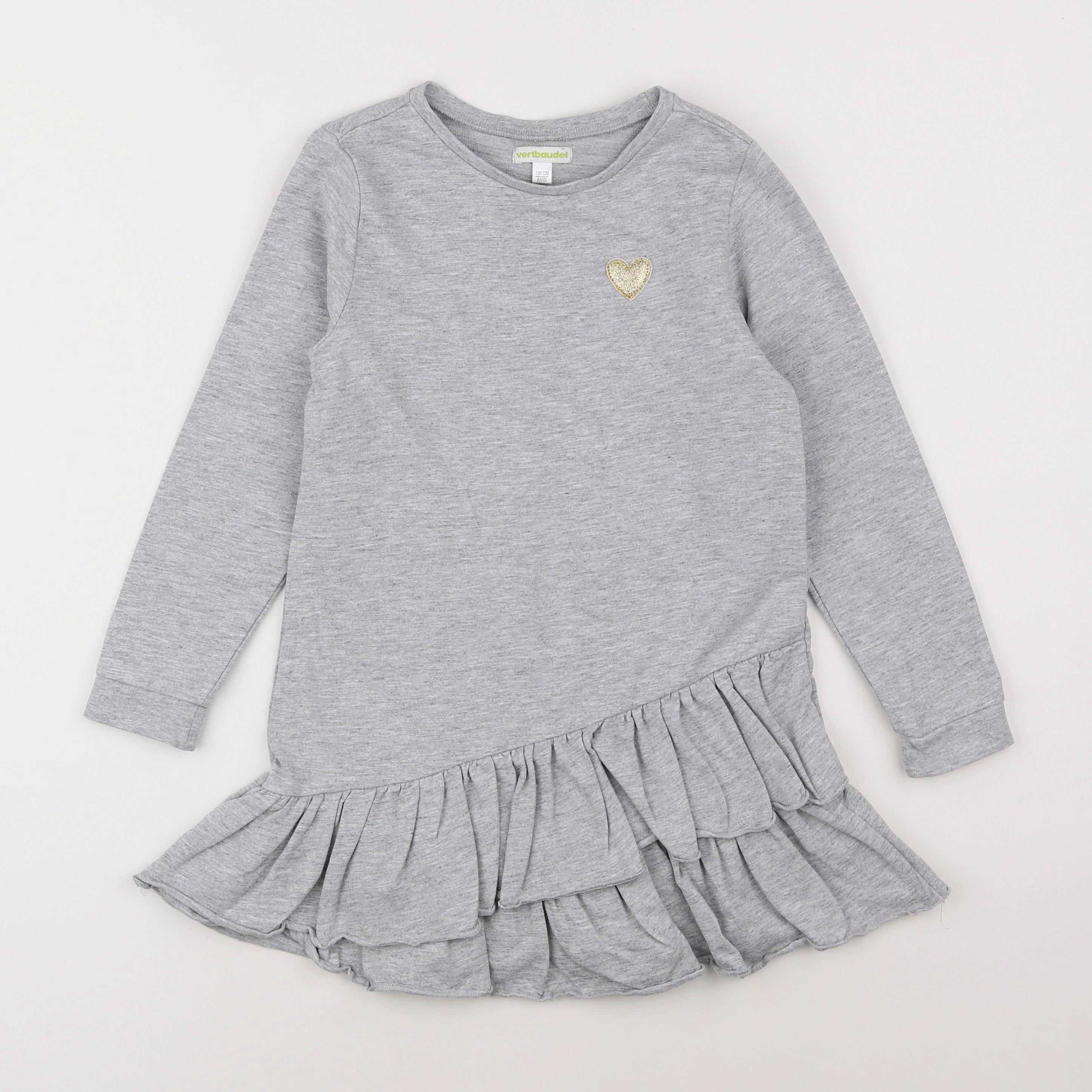 Vertbaudet - robe gris - 8 ans