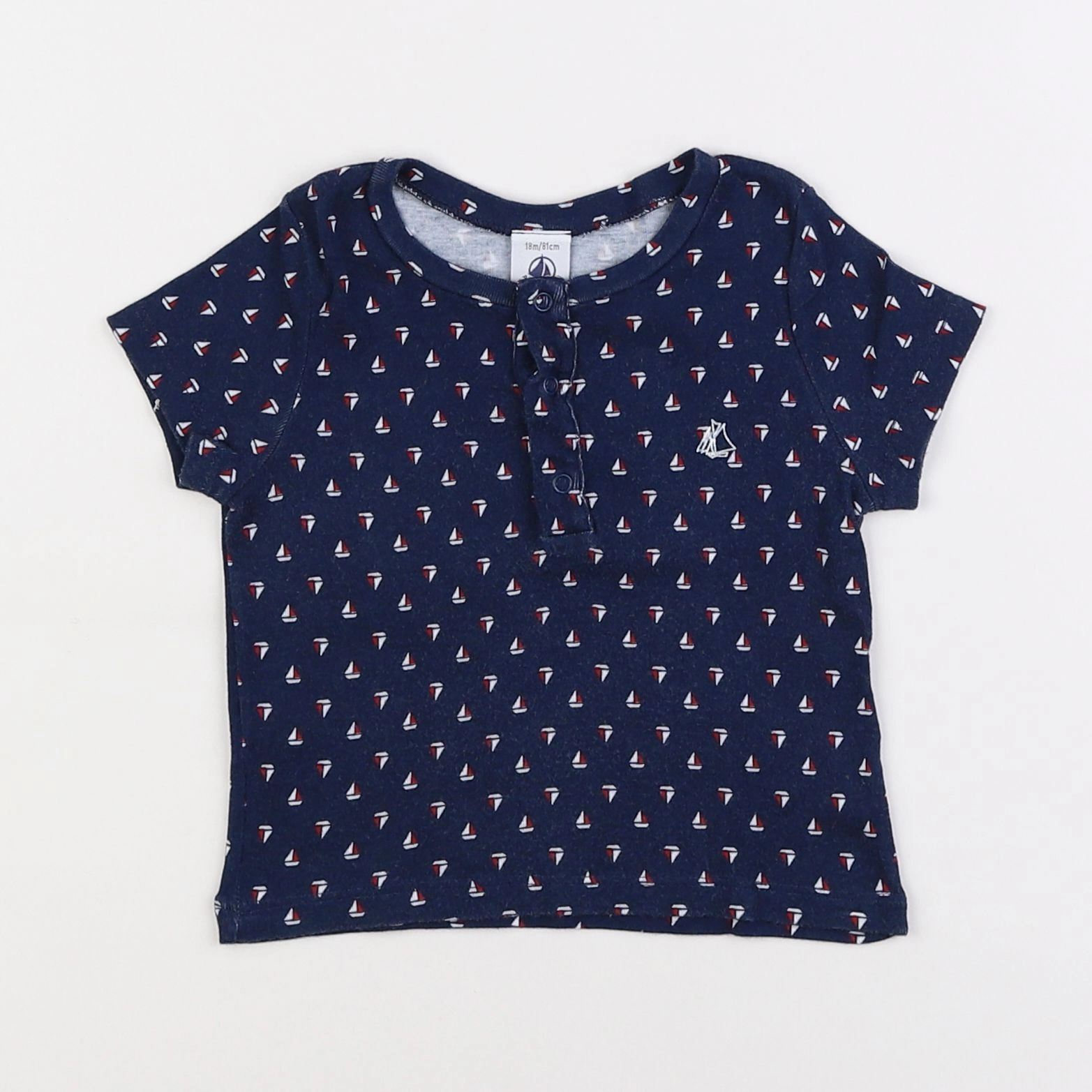 Petit Bateau - tee-shirt bleu - 18 mois