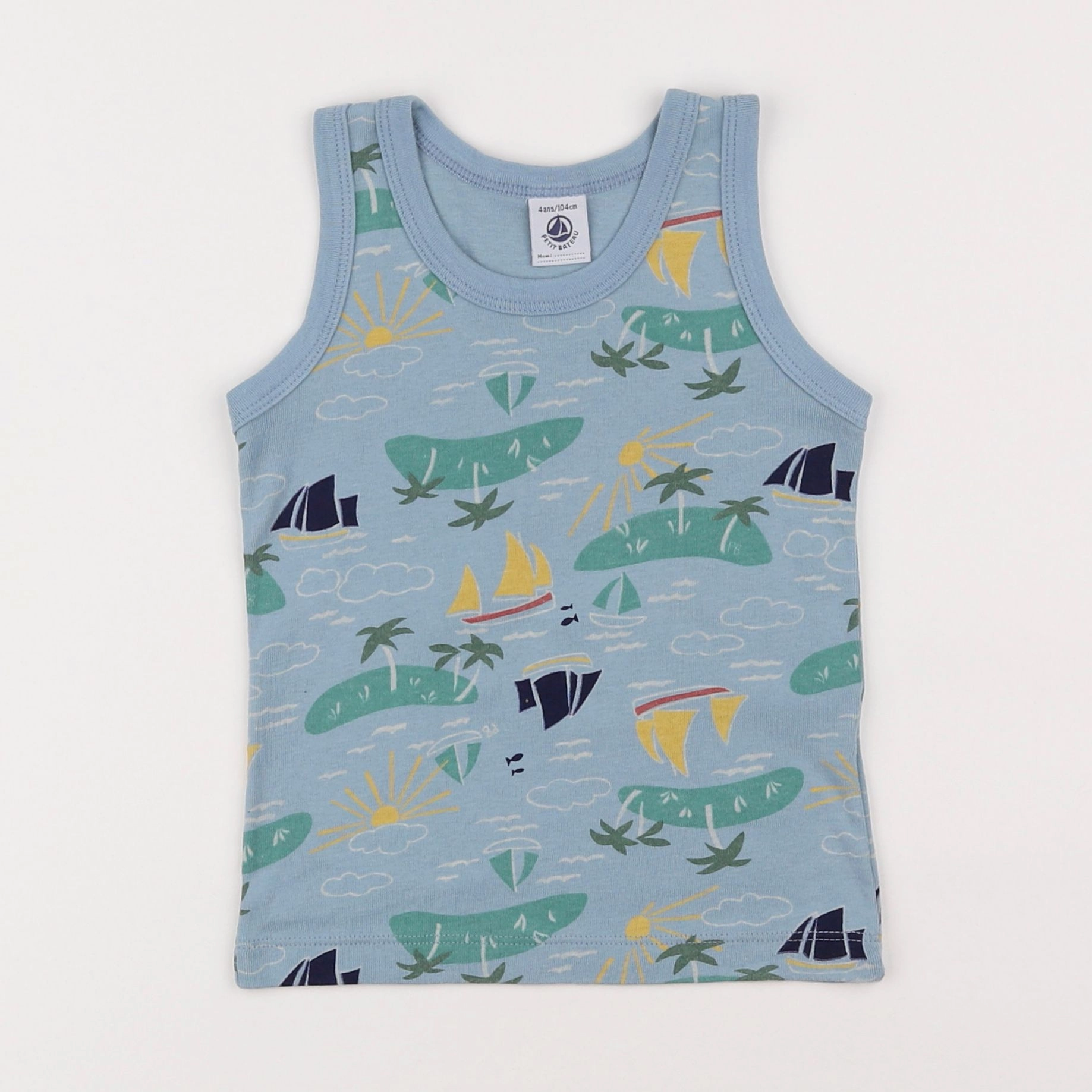 Petit Bateau - maillot de corps bleu - 4 ans