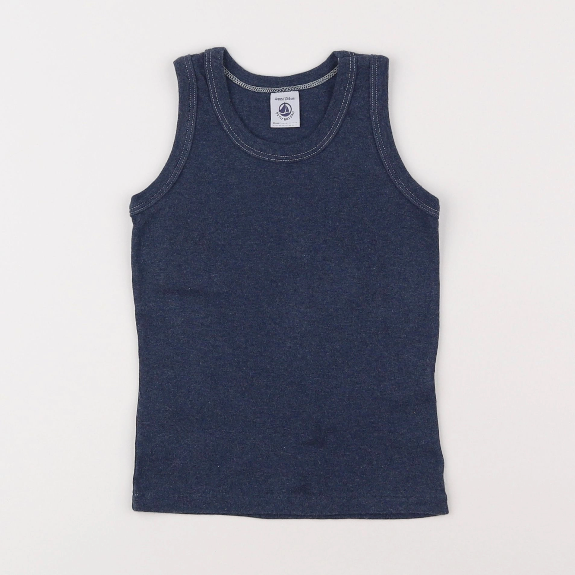 Petit Bateau - maillot de corps bleu - 4 ans