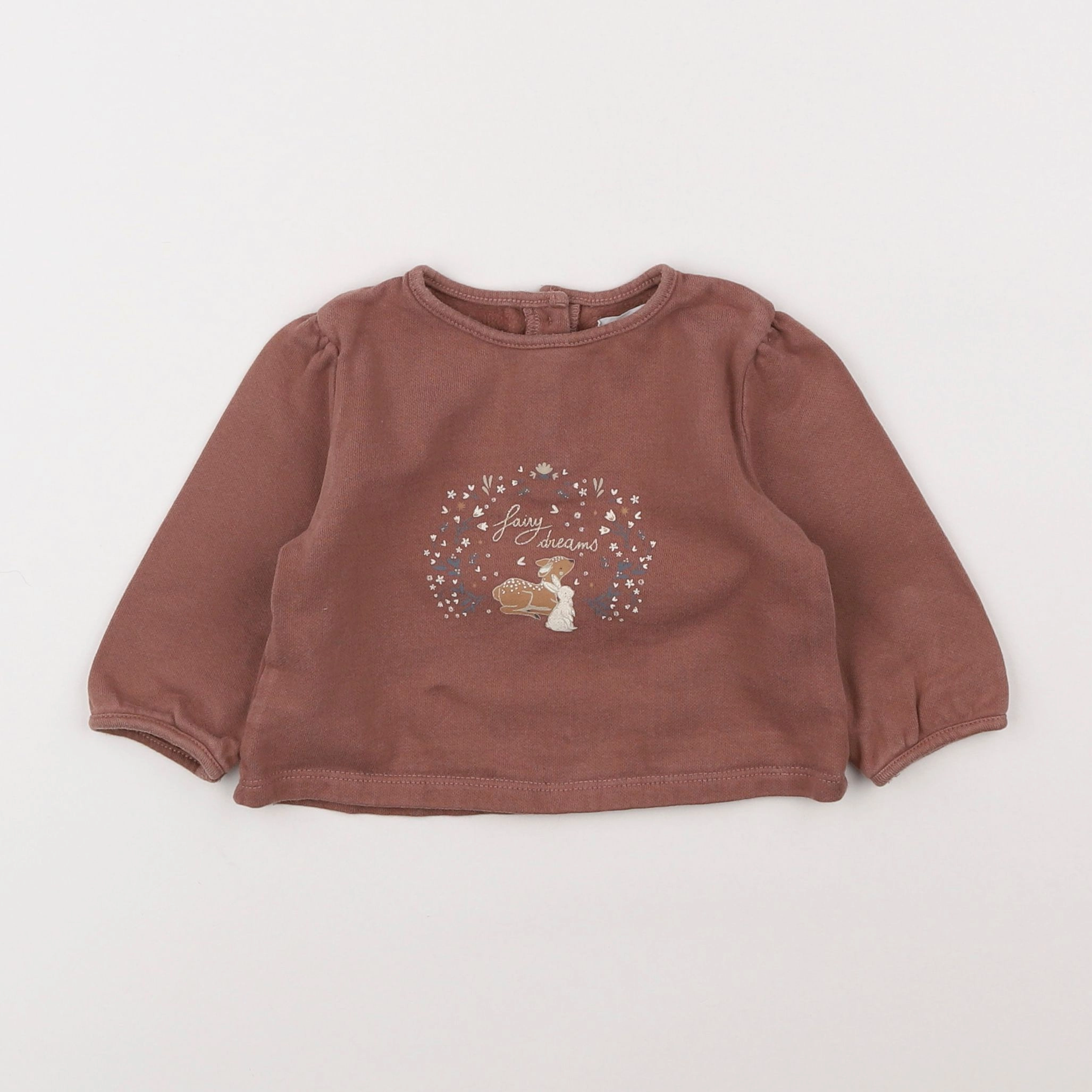 Vertbaudet - sweat marron - 6 mois