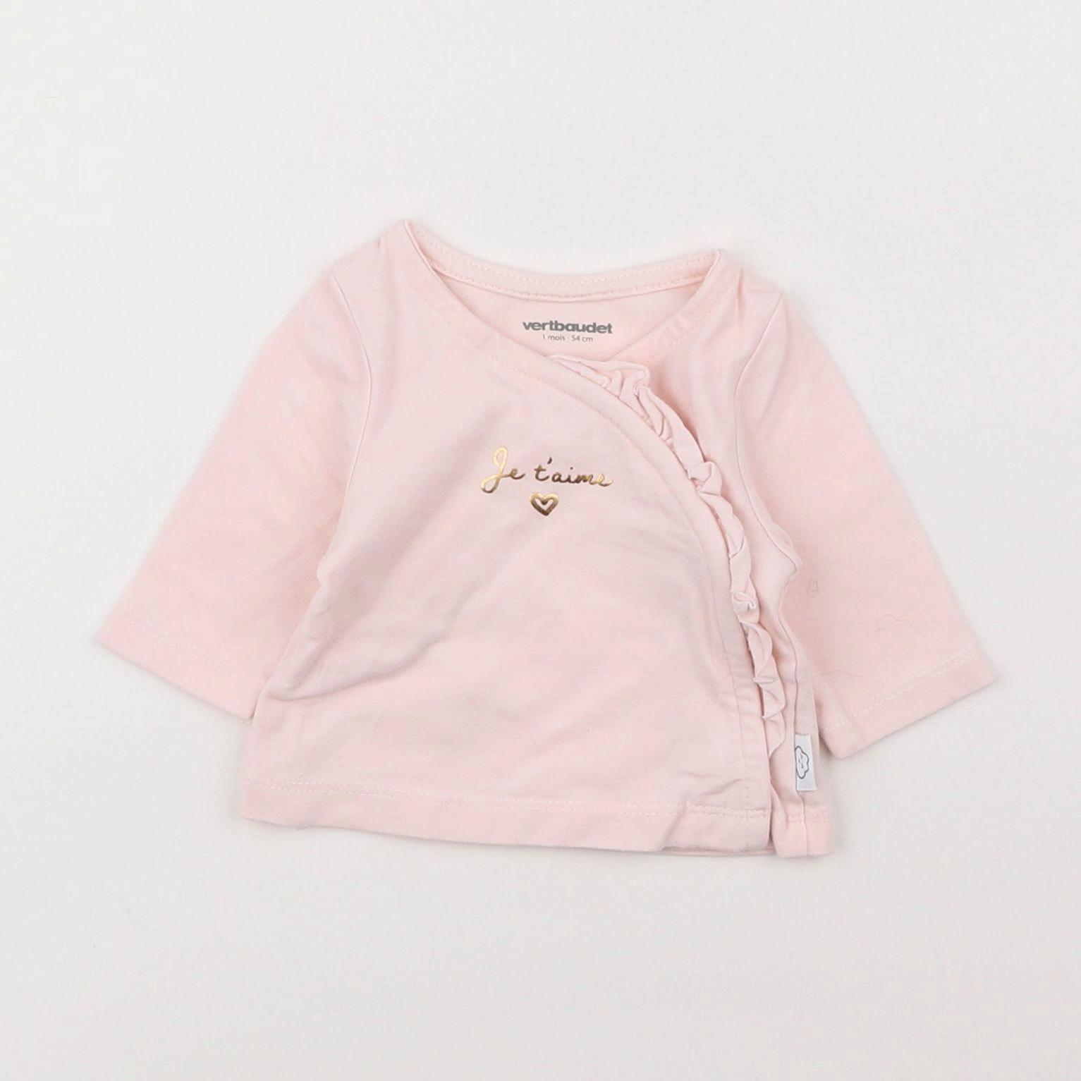 Vertbaudet - tee-shirt rose - 1 mois