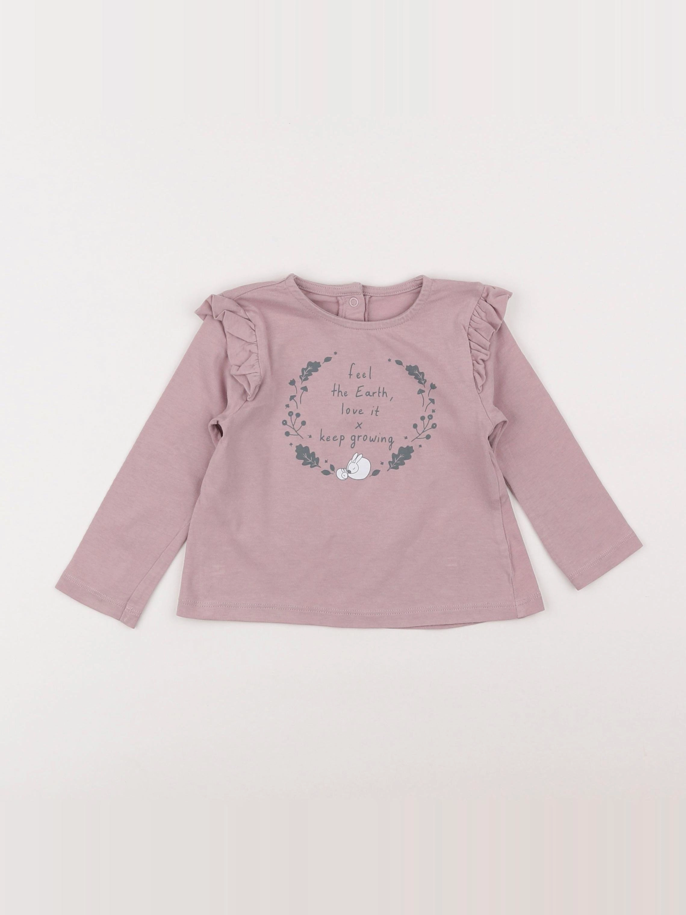 Vertbaudet - tee-shirt rose - 12/18 mois