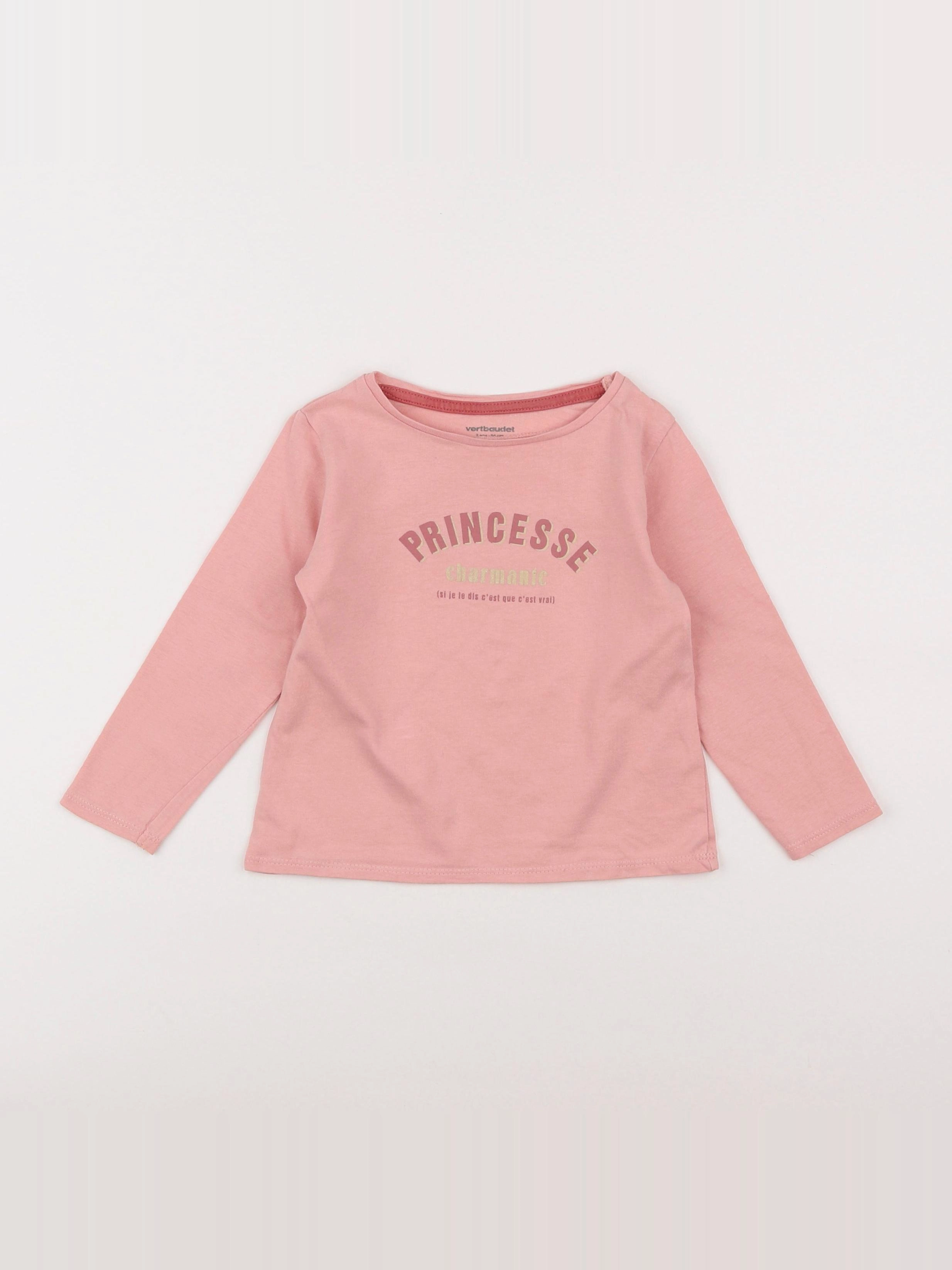 Vertbaudet - tee-shirt rose - 2 ans