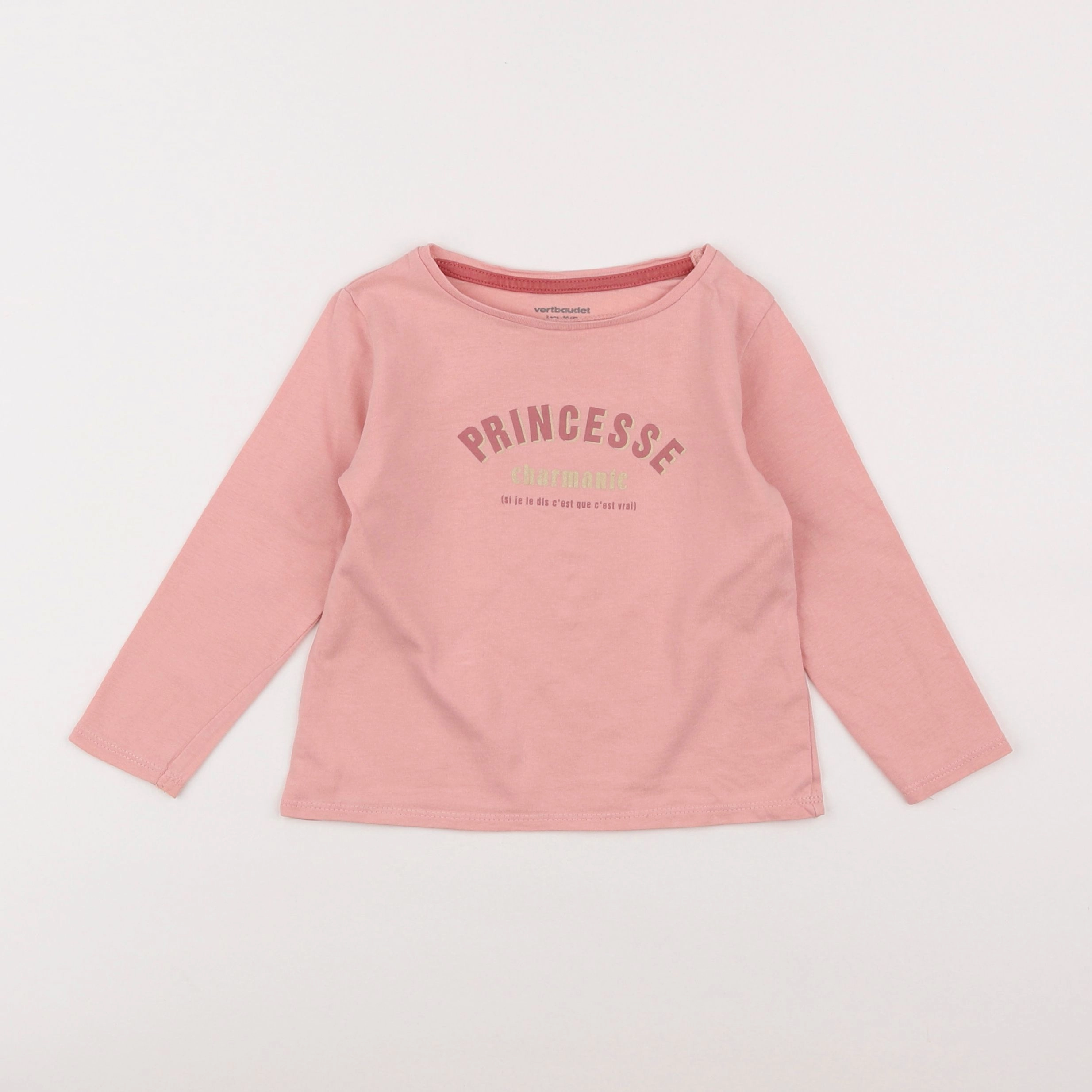 Vertbaudet - tee-shirt rose - 2 ans