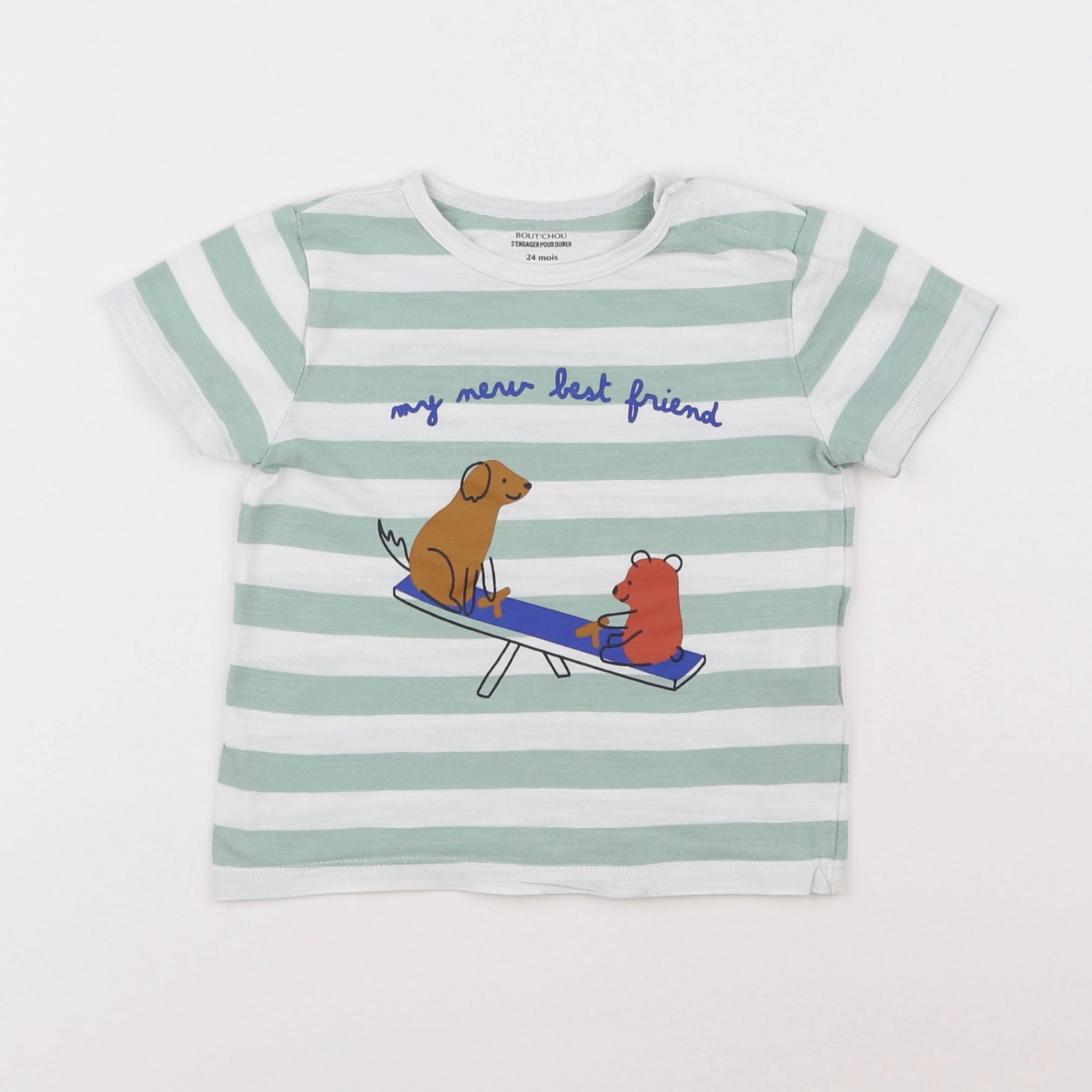 Boutchou - tee-shirt bleu - 2 ans