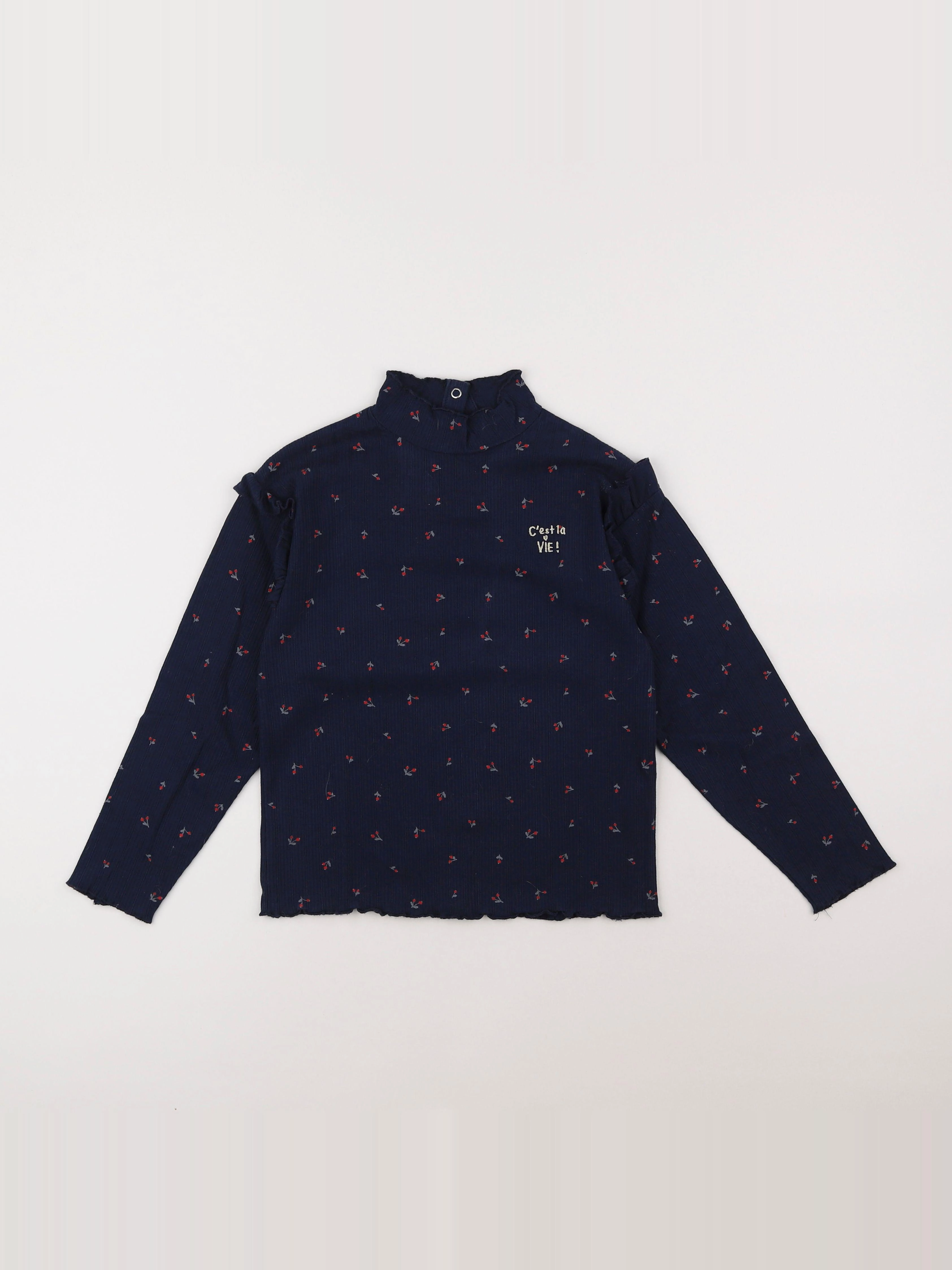 Vertbaudet - sous-pull bleu - 8 ans