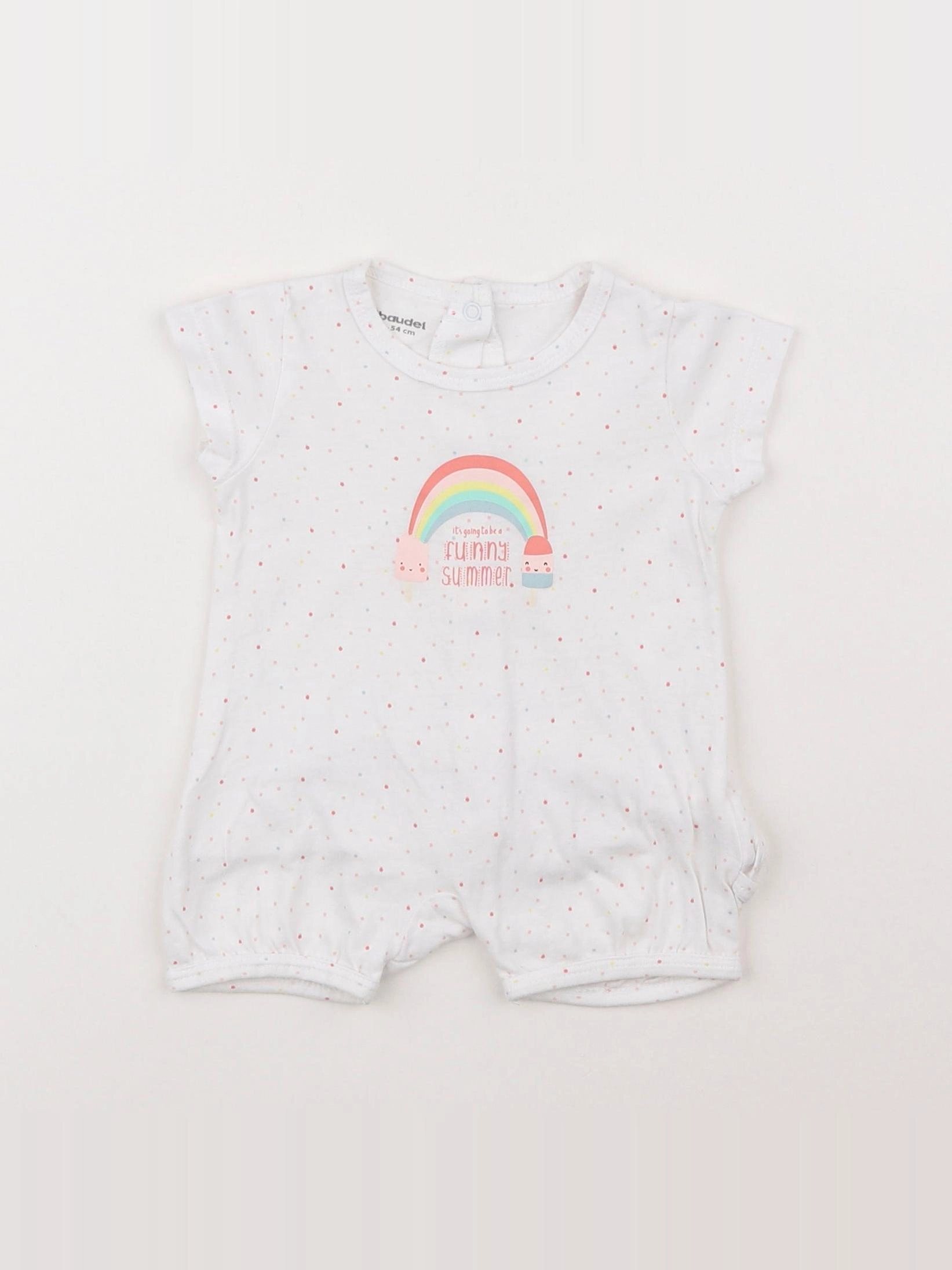 Vertbaudet - pyjama coton blanc - 1 mois