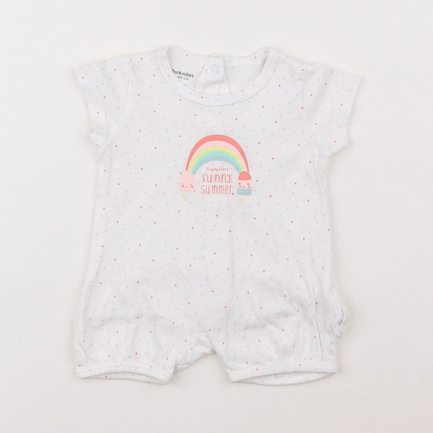 Vertbaudet - pyjama coton blanc - 1 mois