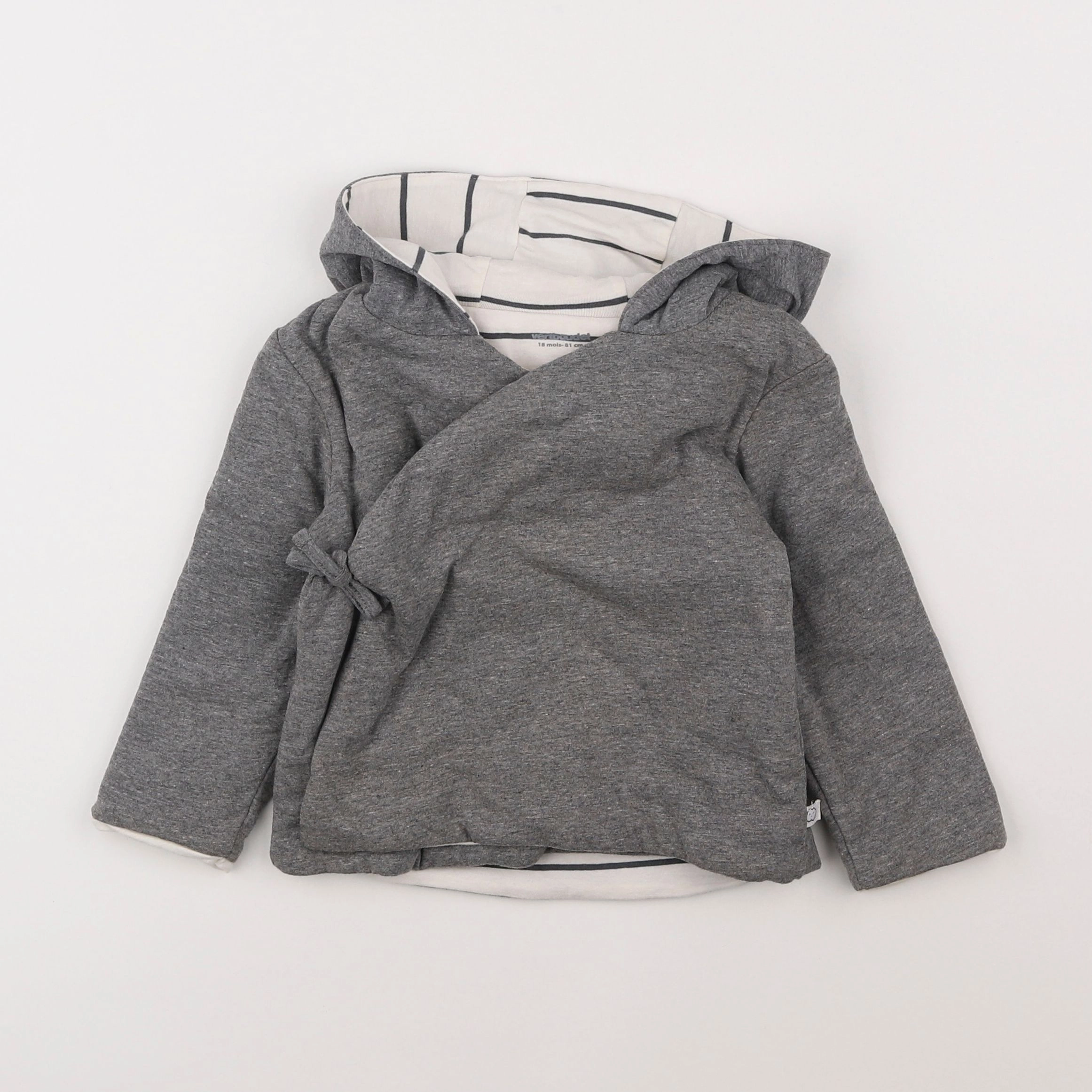 Vertbaudet - gilet gris - 18 mois