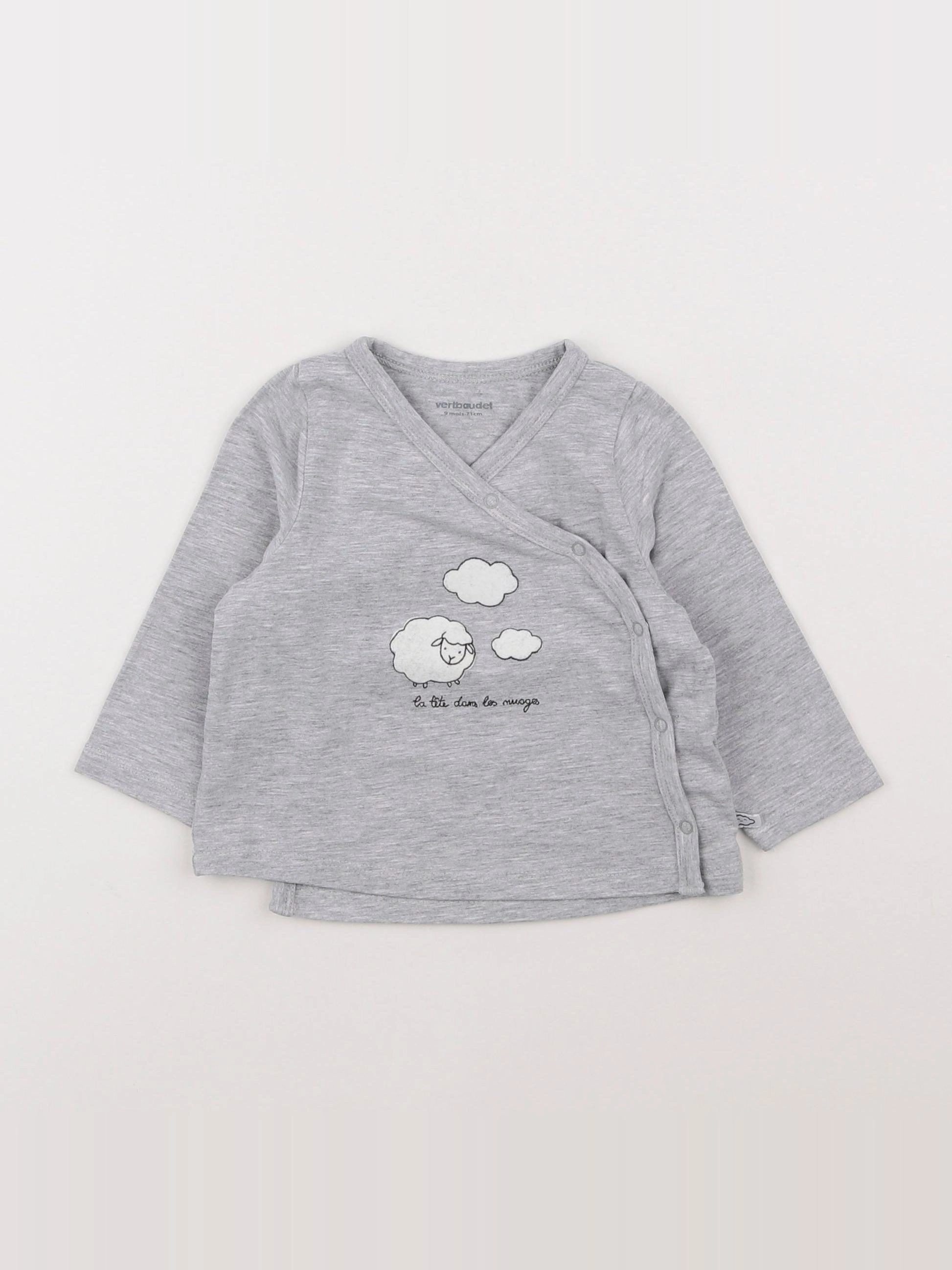 Vertbaudet - maillot de corps gris - 12 mois