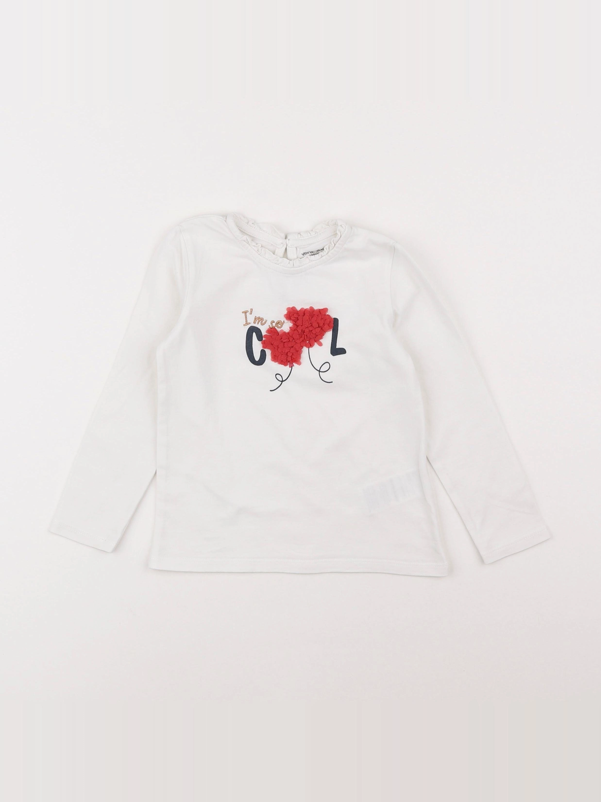 Vertbaudet - tee-shirt blanc - 4 ans