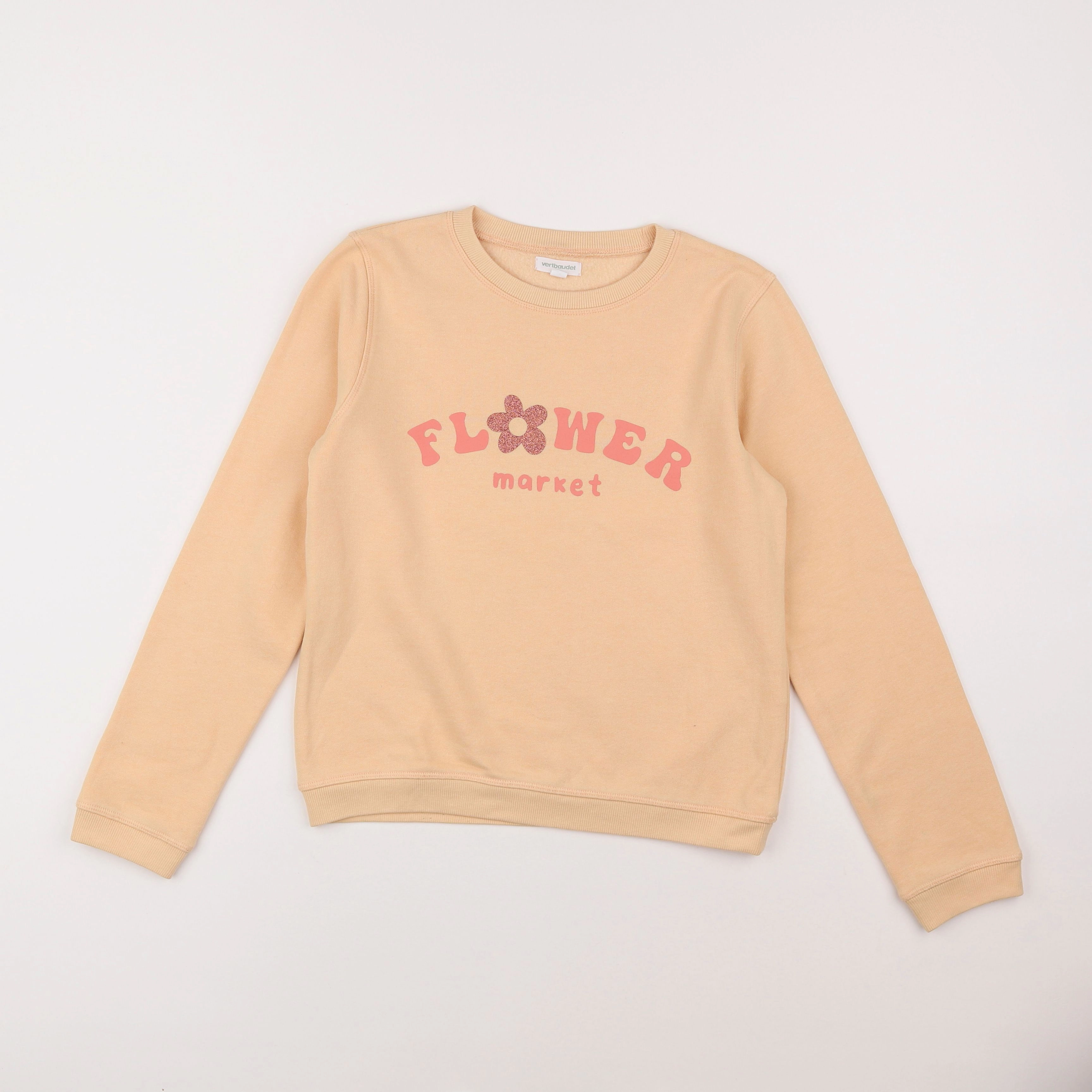 Vertbaudet - sweat beige - 10 ans