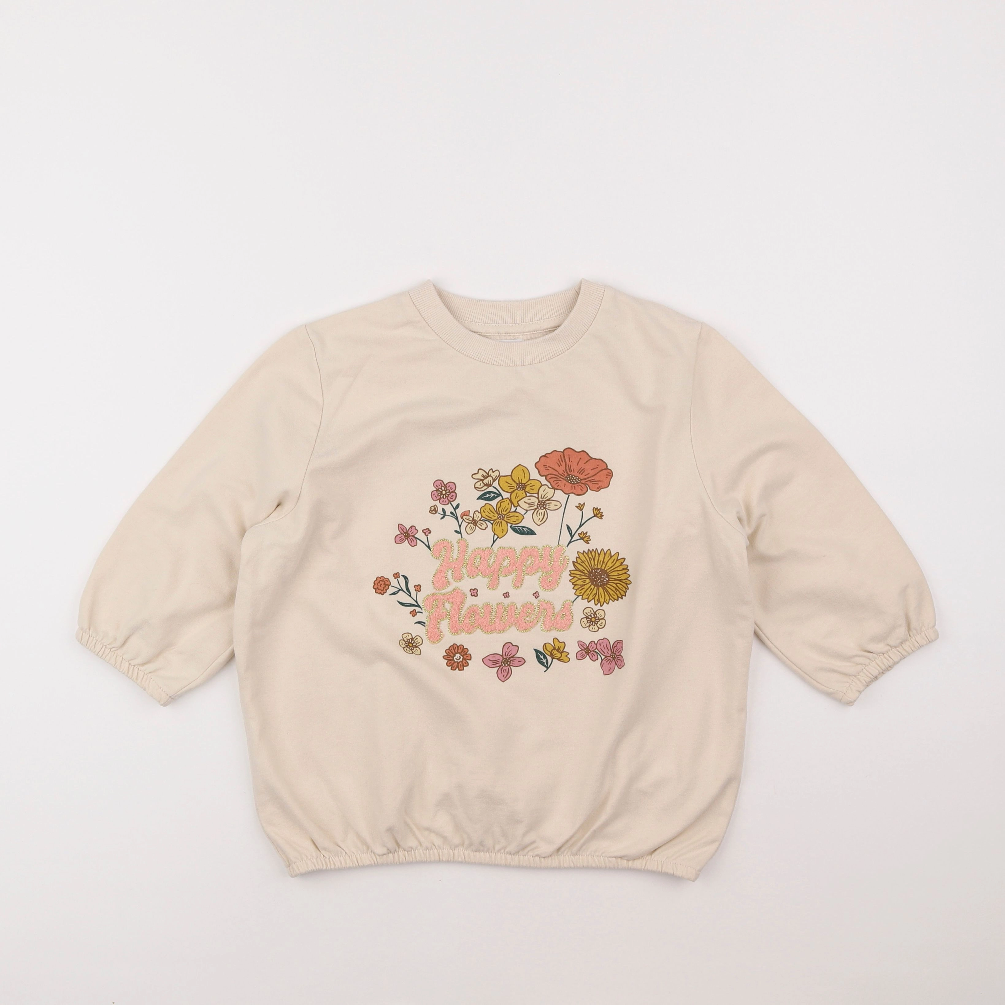 Vertbaudet - sweat beige - 10 ans