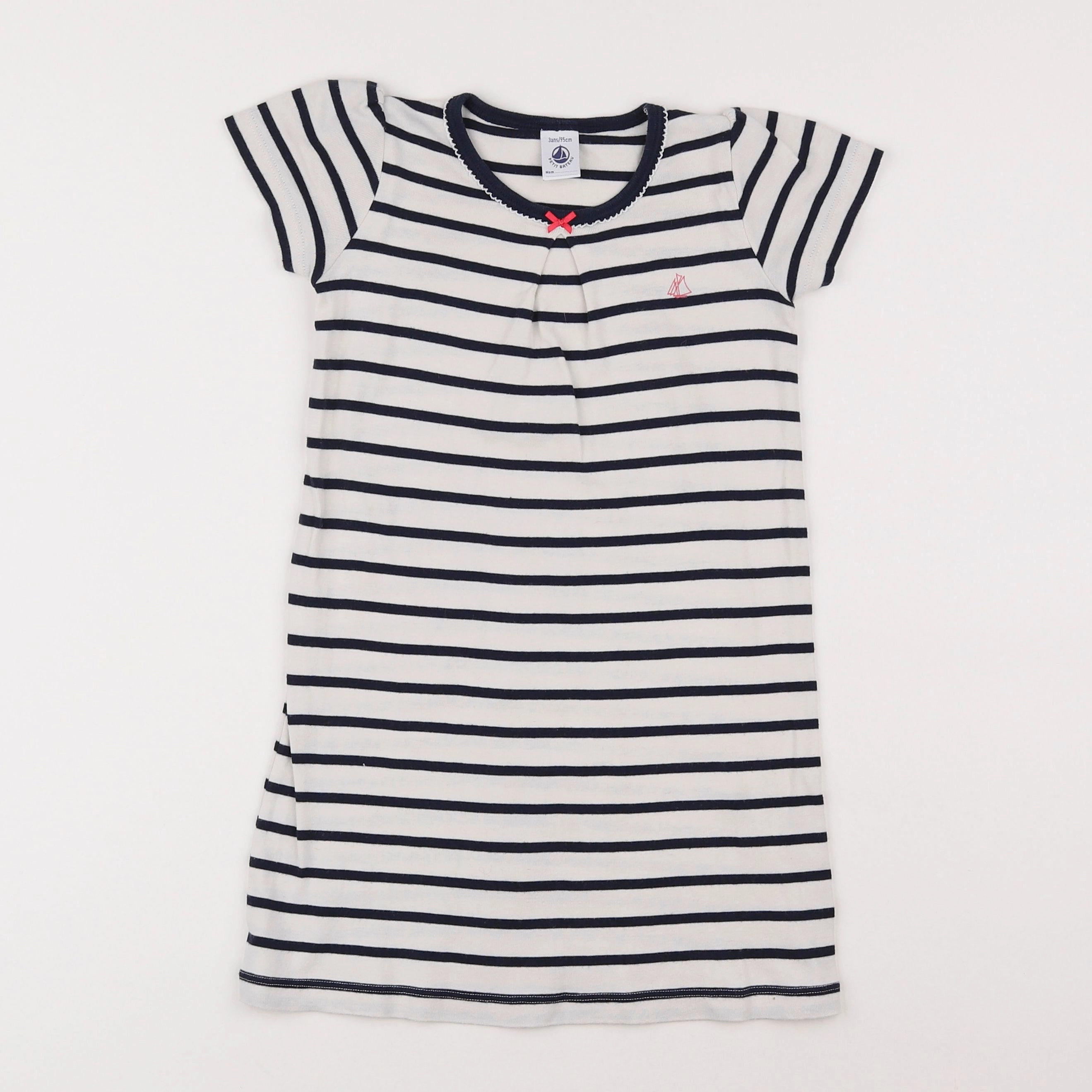 Petit Bateau - chemise de nuit coton blanc - 3 ans