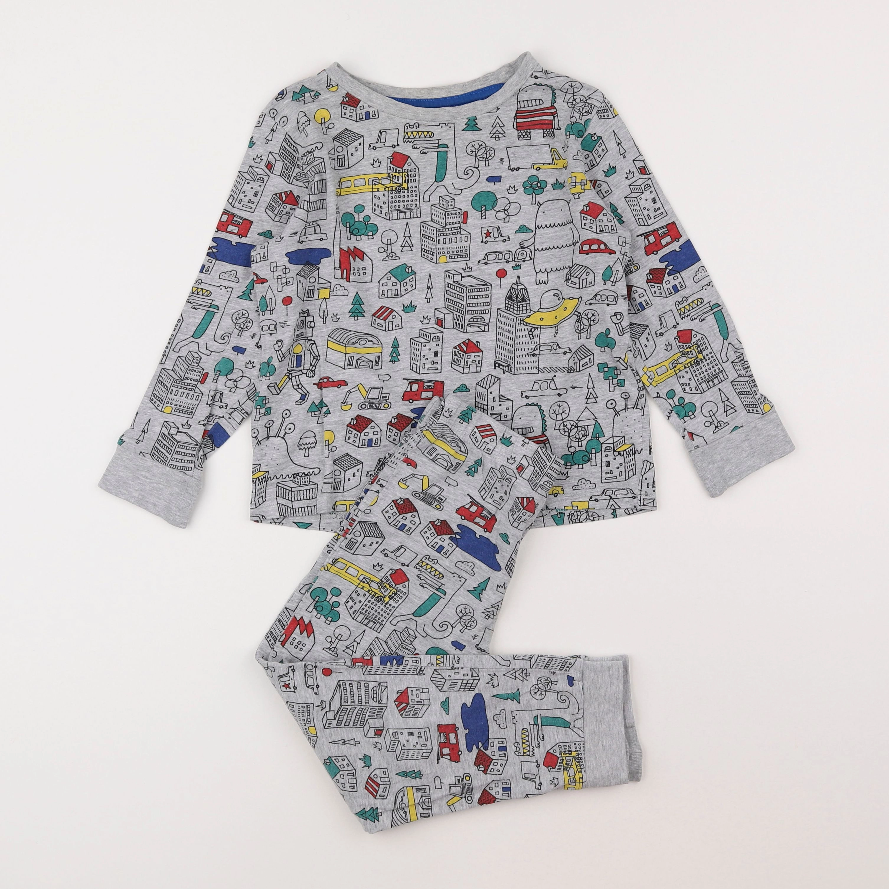 Vertbaudet - pyjama coton gris - 6 ans