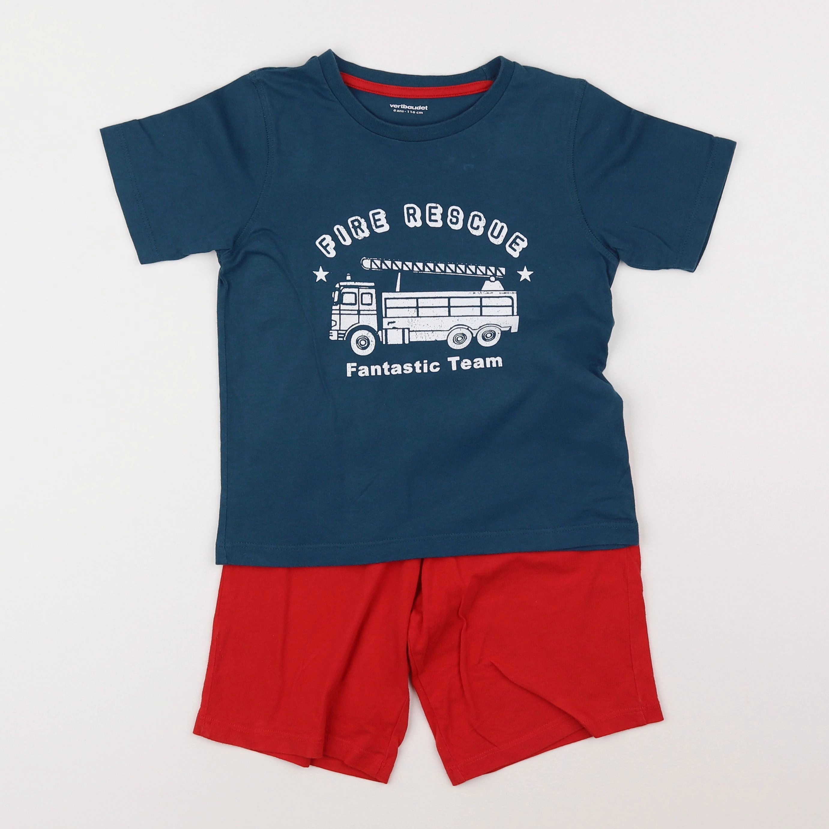 Vertbaudet - pyjama coton bleu - 6 ans