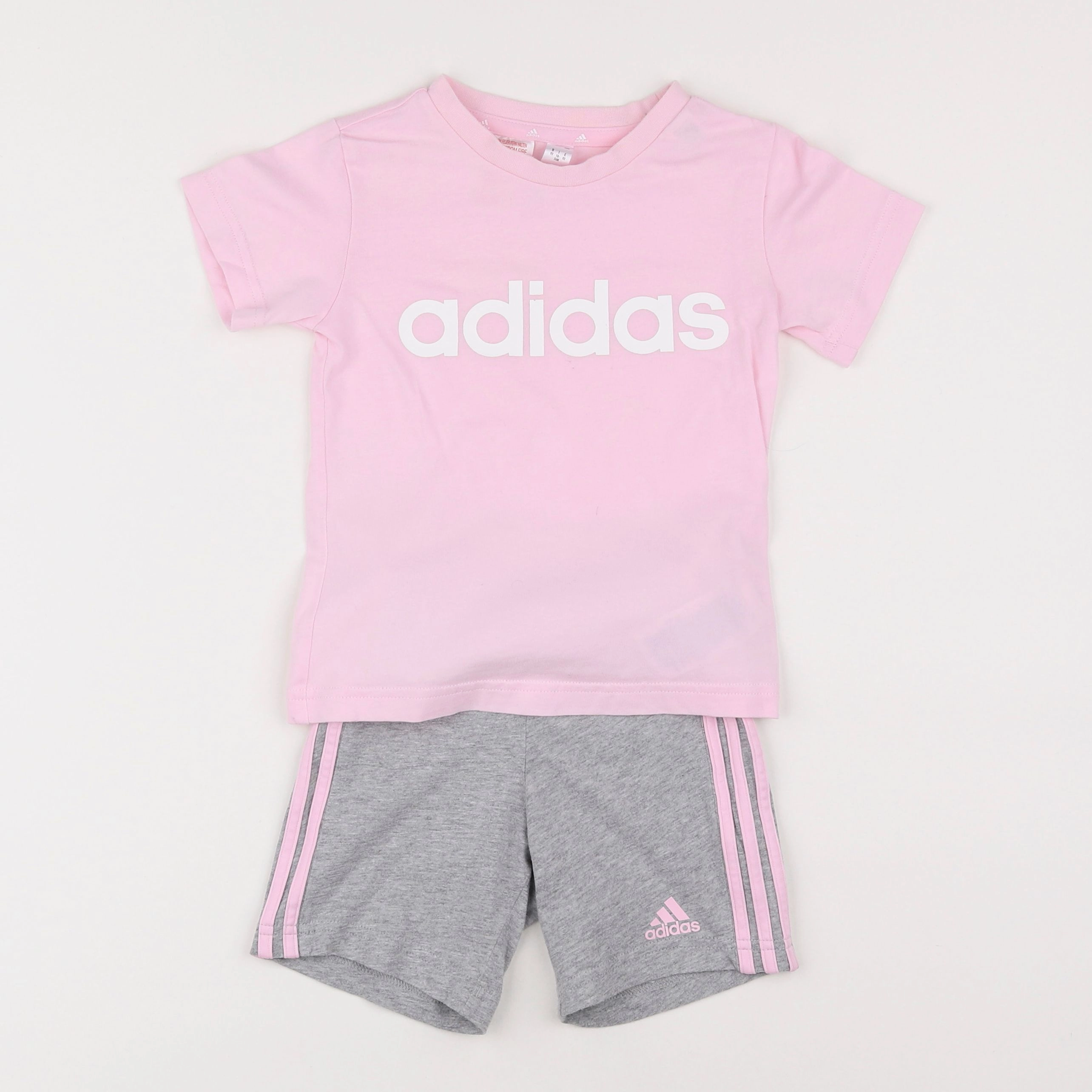 Adidas - ensemble gris, rose - 18 mois à 2 ans