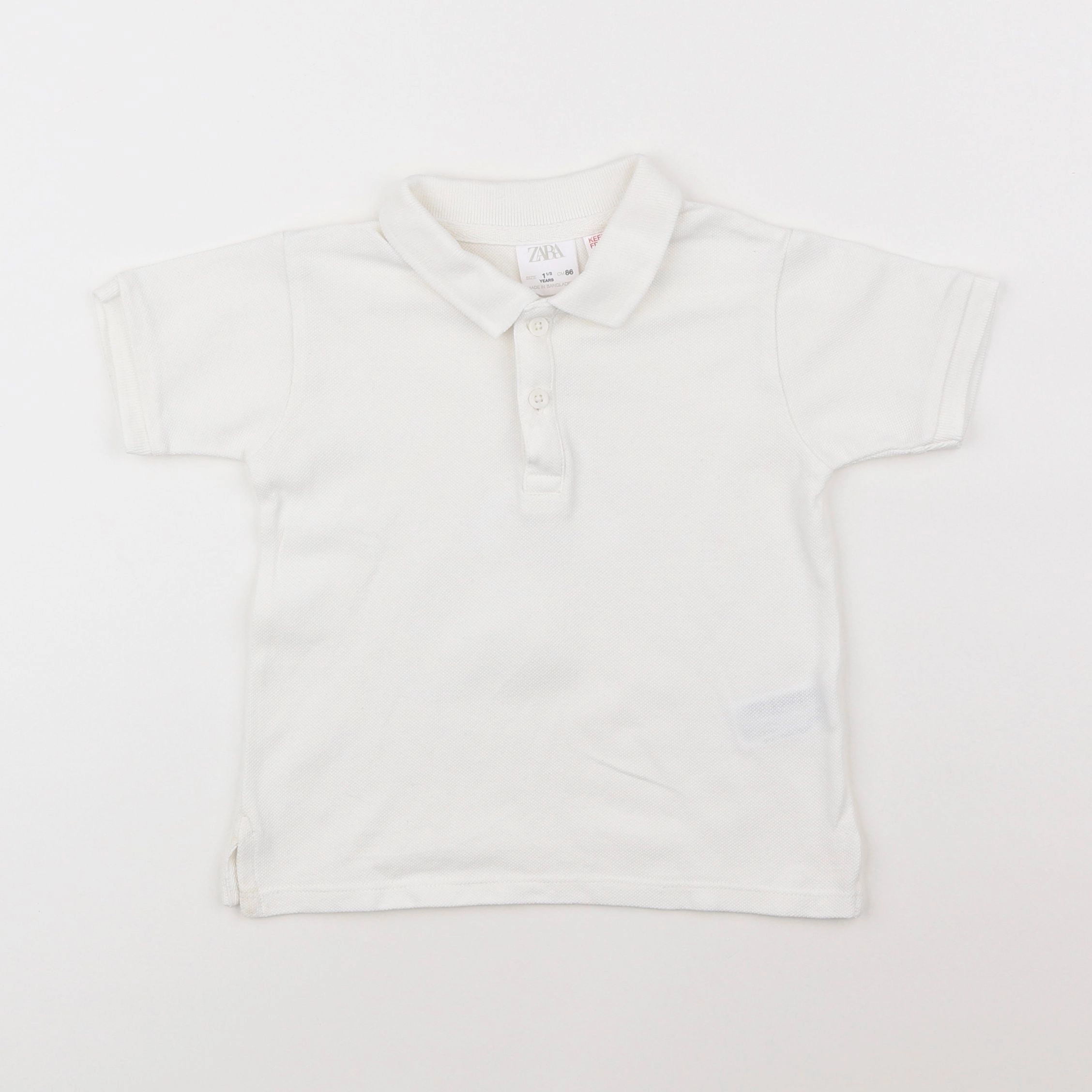 Zara - polo blanc - 18 mois