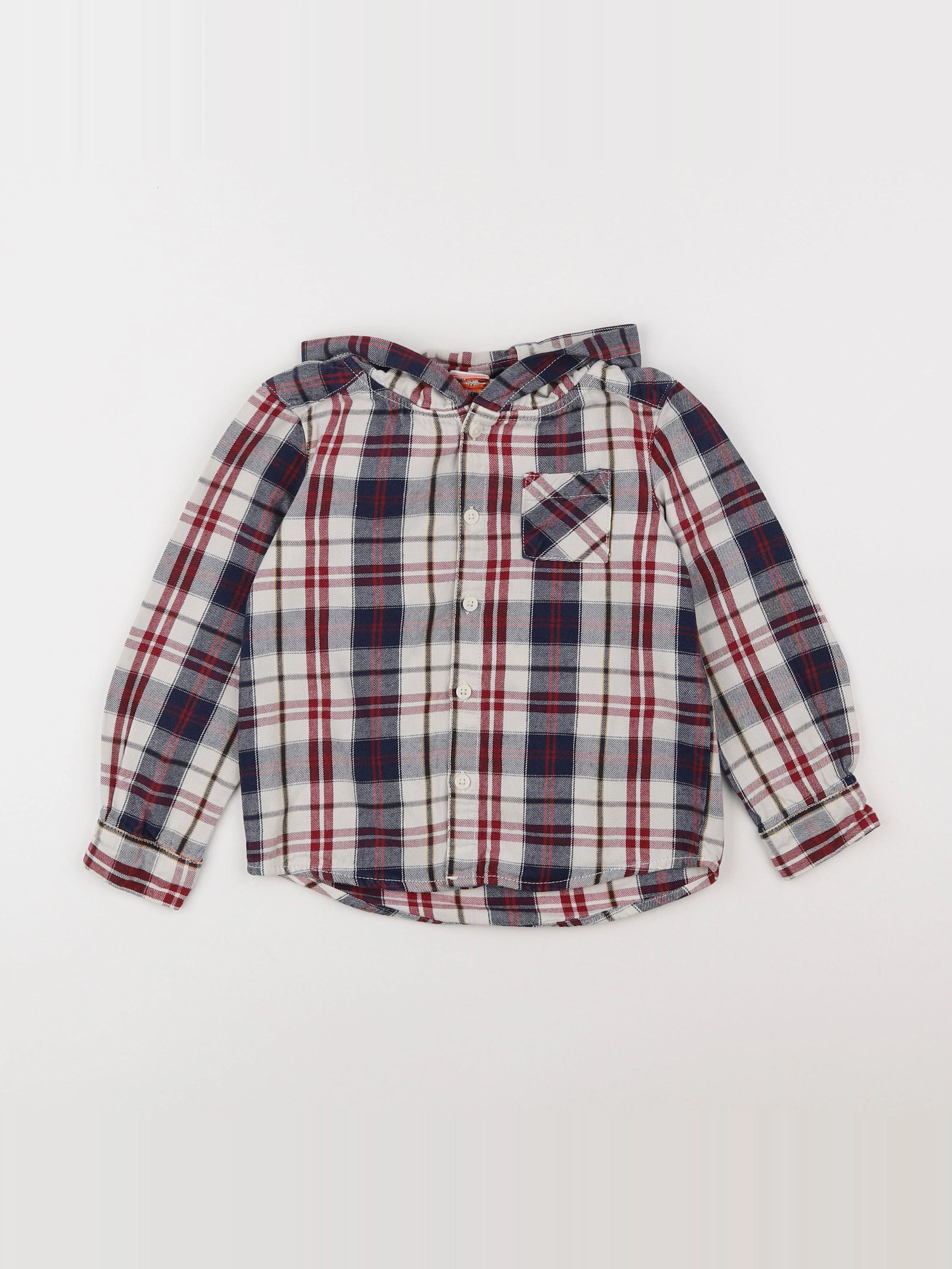 Tape à l'oeil - chemise blanc, bleu, rouge - 3 ans