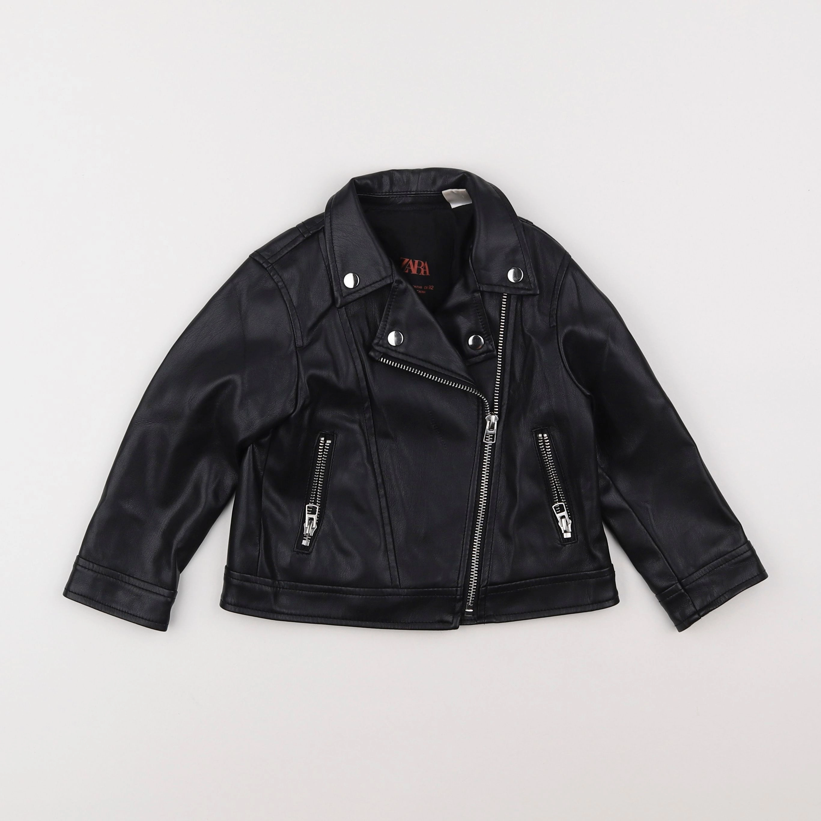 Zara - veste simili cuir noir - 18 mois à 2 ans