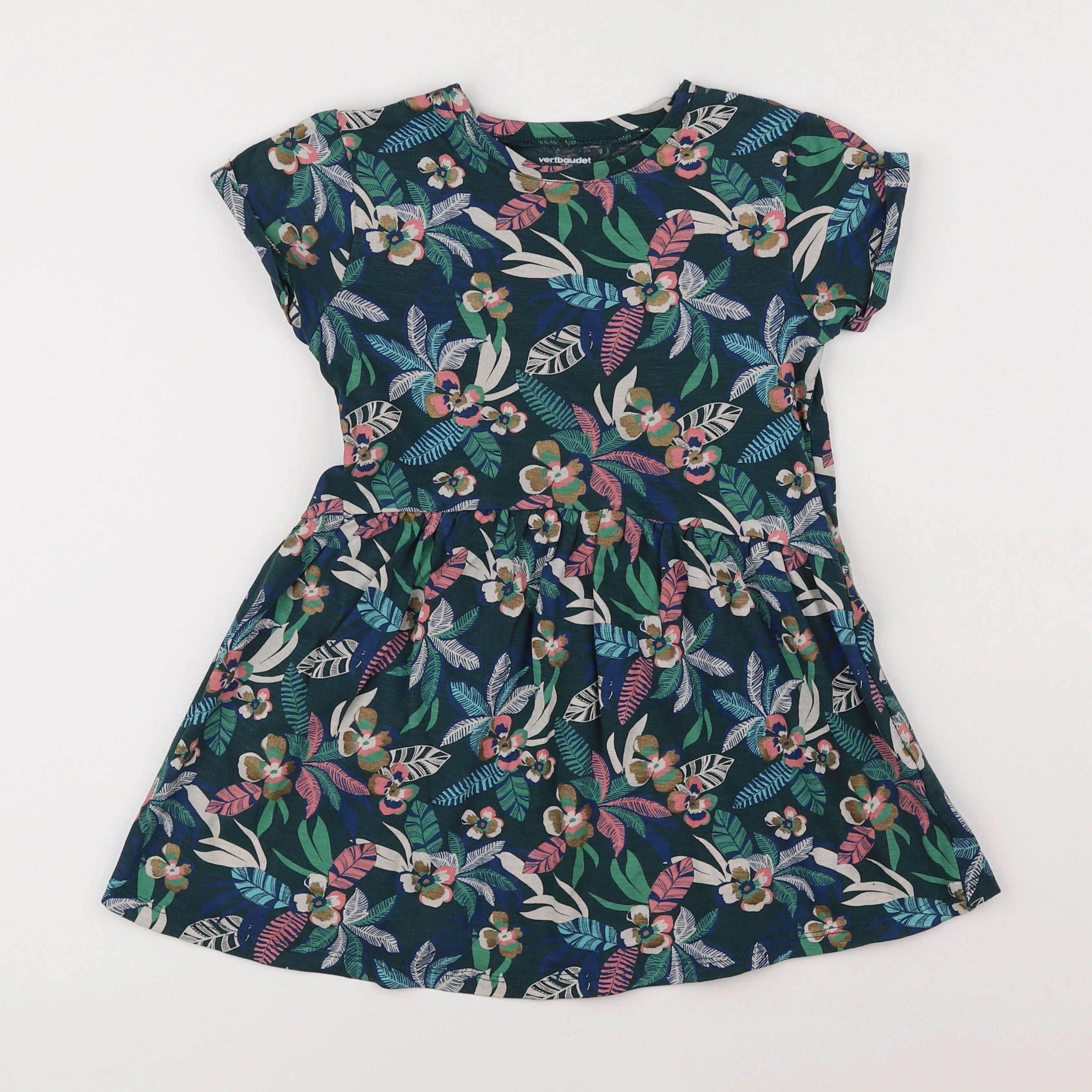 Vertbaudet - robe vert - 6 ans
