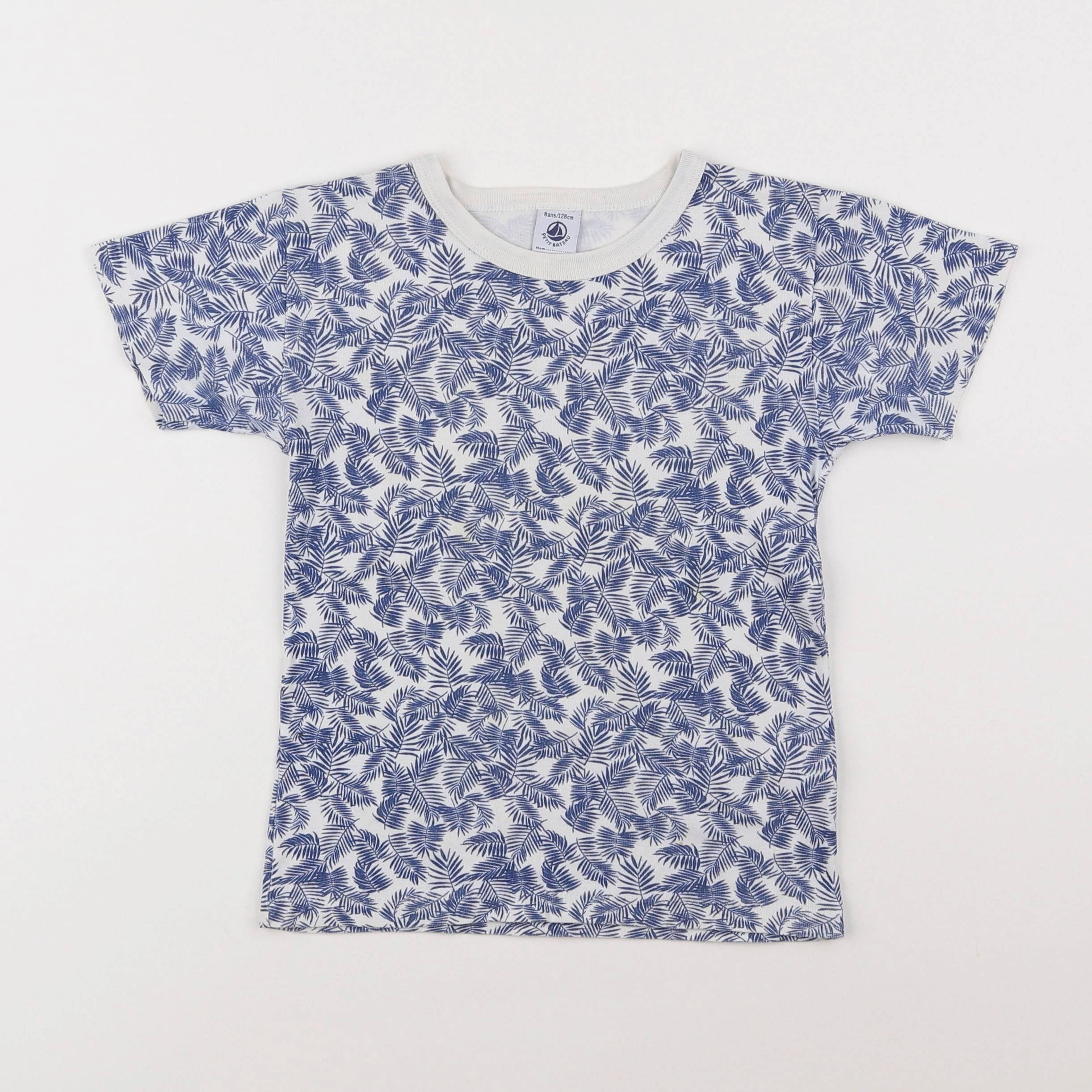 Petit Bateau - tee-shirt bleu - 8 ans