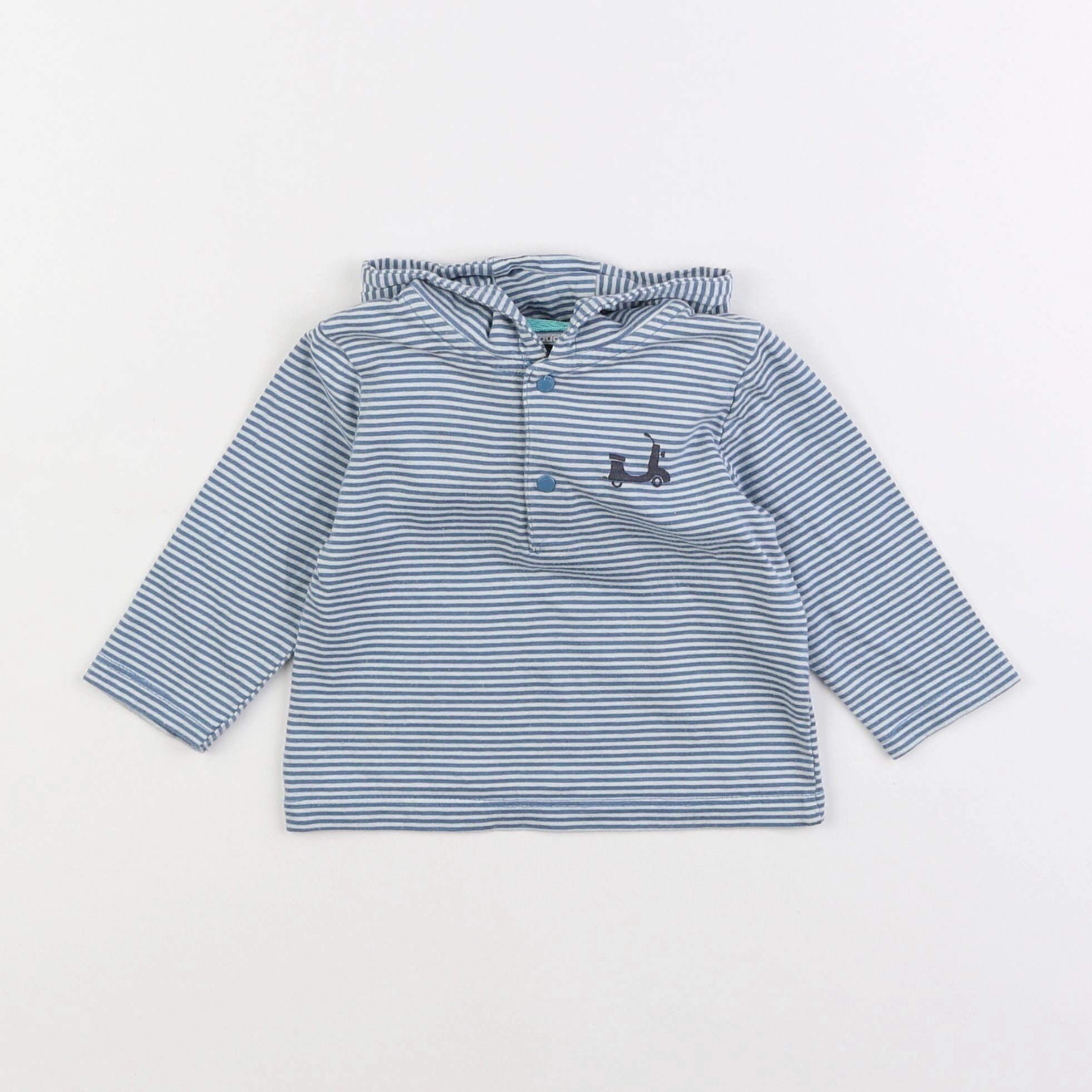 Vertbaudet - sweat bleu - 9 mois