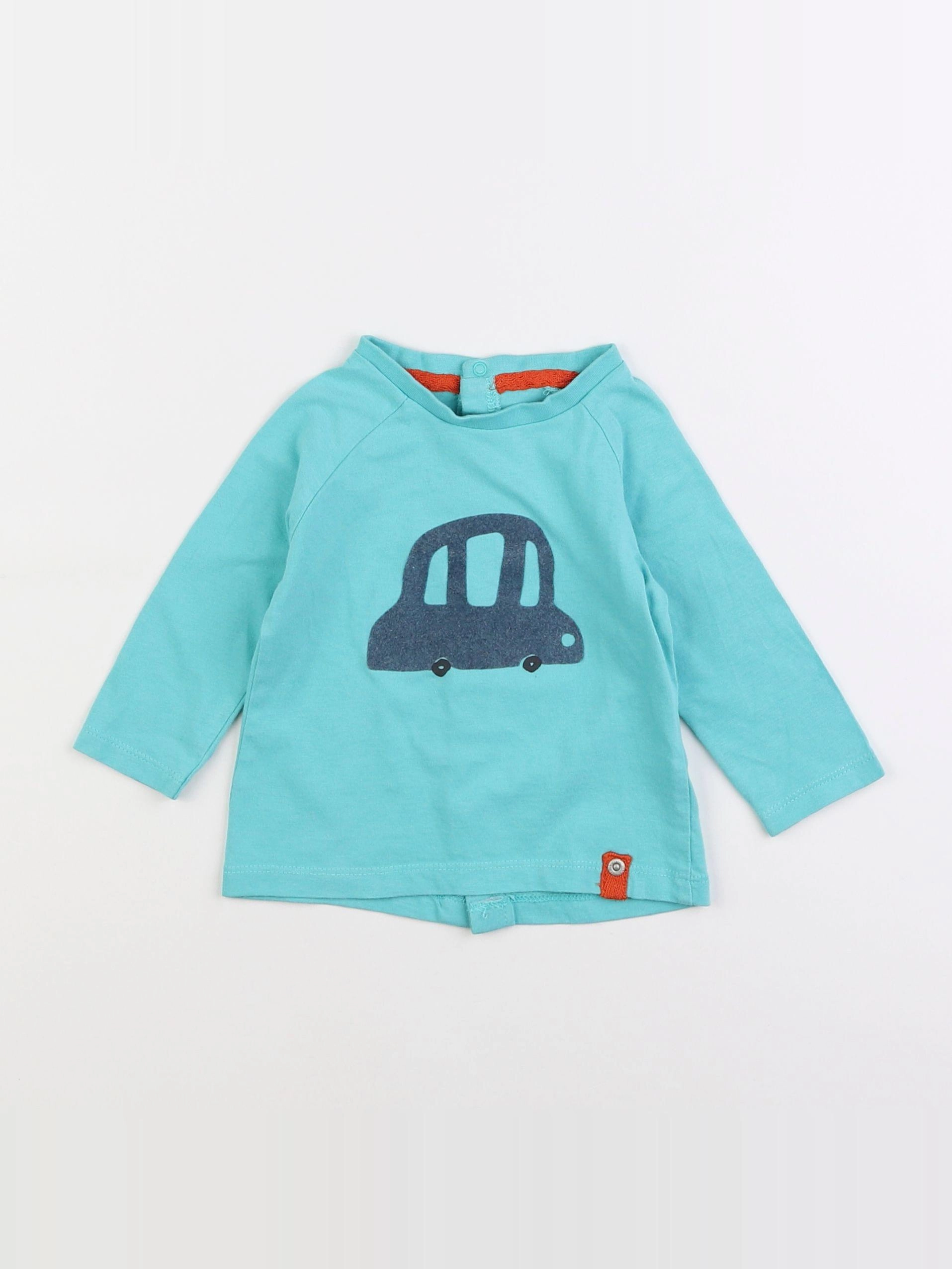 Vertbaudet - tee-shirt bleu - 9 mois
