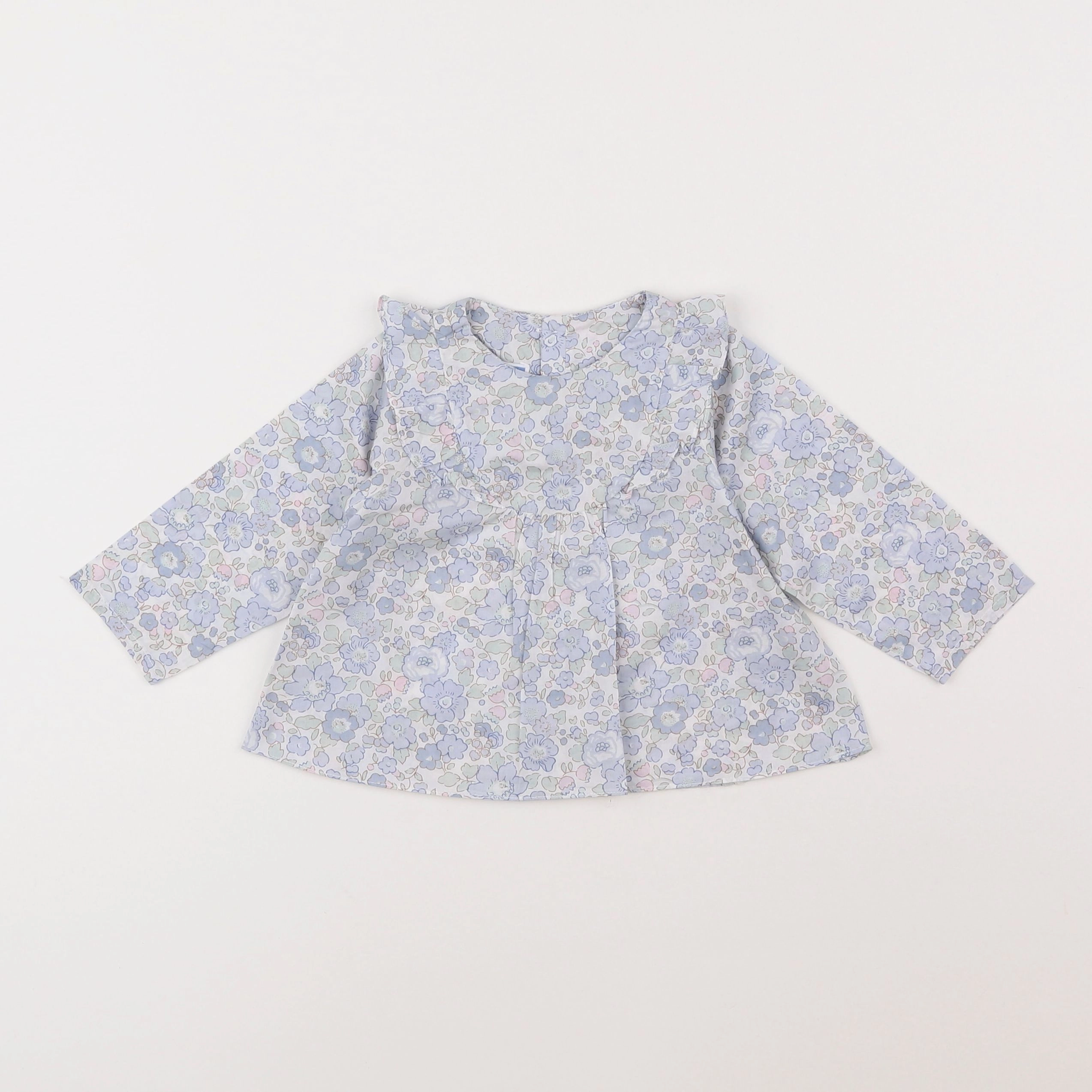 Jacadi - blouse liberty bleu - 12 mois